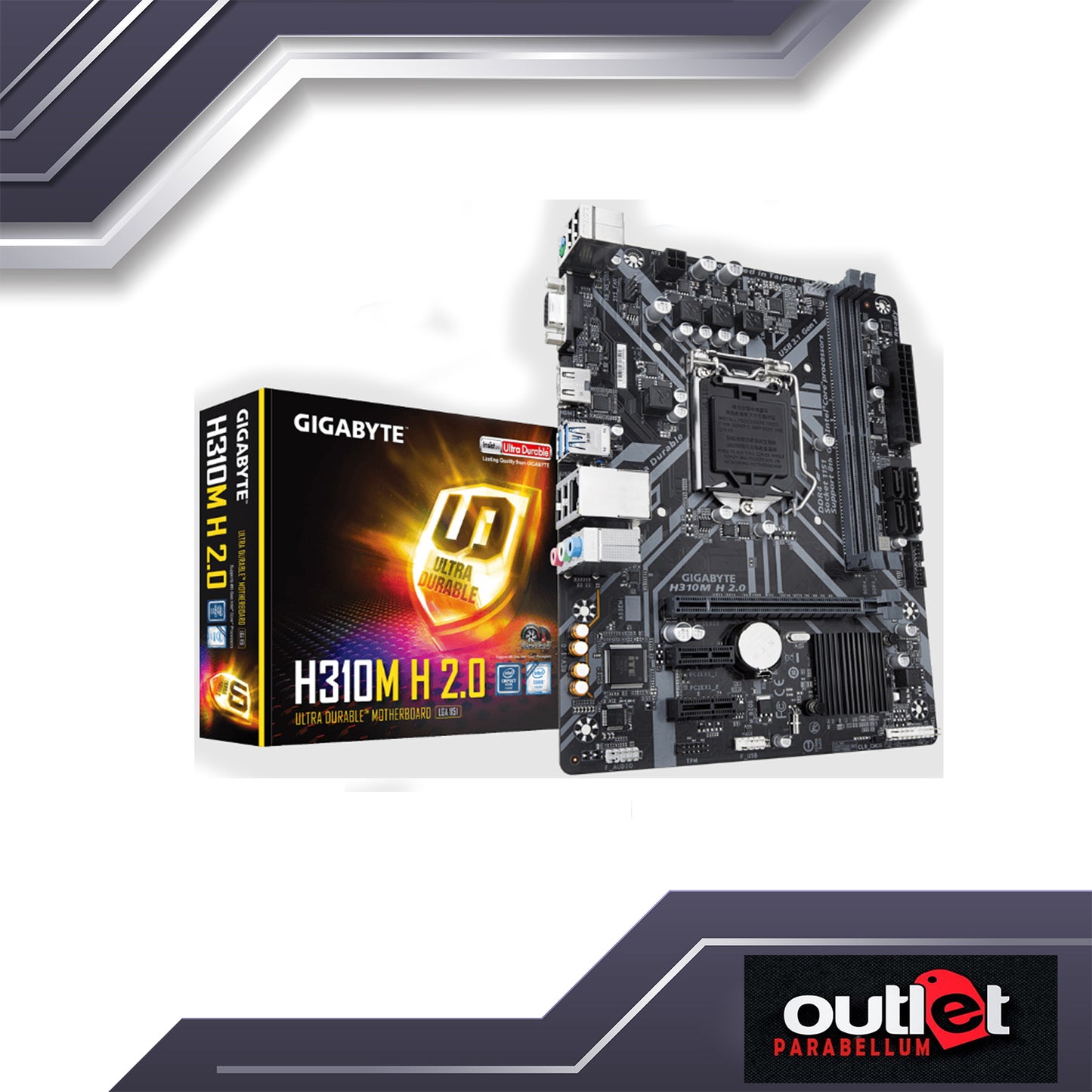 REFURBISHED GIGABYTE GA-H310M-H-2.0 GIGABYTE INTEL H310 S1151 MATX MOTHERBOARD
