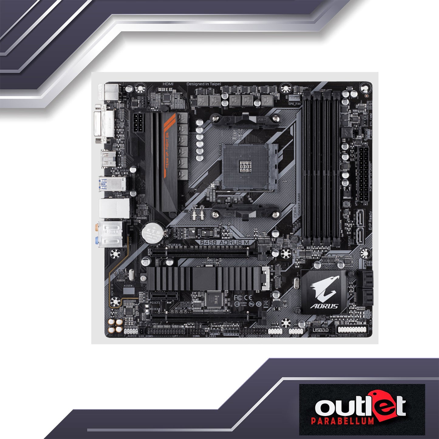 REFURBISHED GIGABYTE GA-B450-AORUS-M AMD B450 AM4 DDR4 MATX GAMING MOTHERBOARD