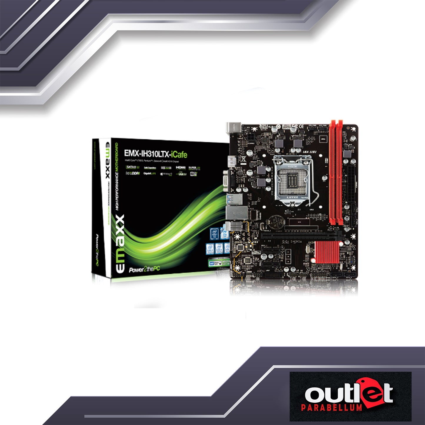 REFURBISHED EMX-IH310LTX-ICAFE+ EMAXX INTEL H310 SOCKET 1151 GIGABIT LAN MATX