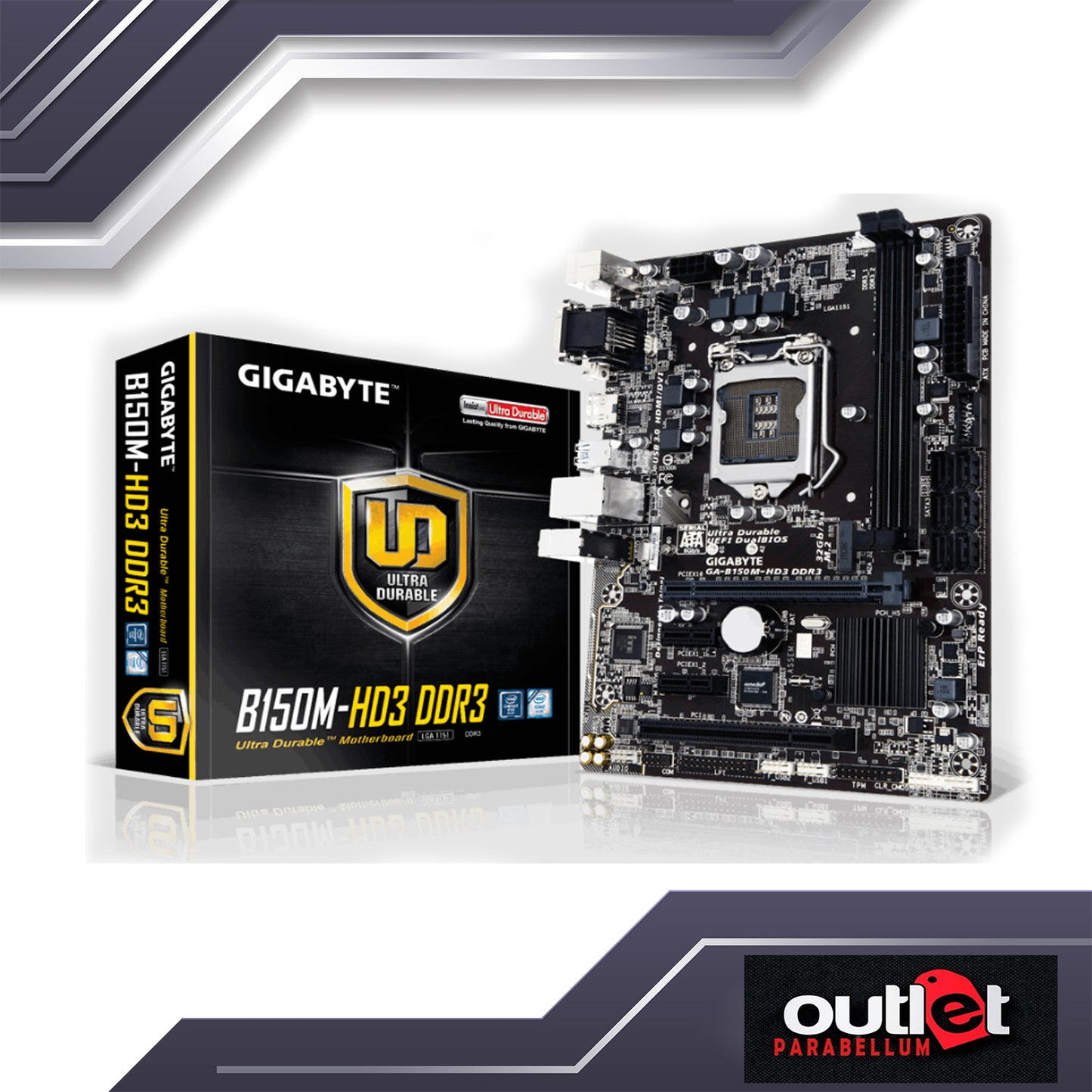 REFURBISHED GIGABYTE GA-B150M-HD3-DDR3 GIGABYTE INTEL B150 S1151 DDR3 MATX - No Warranty