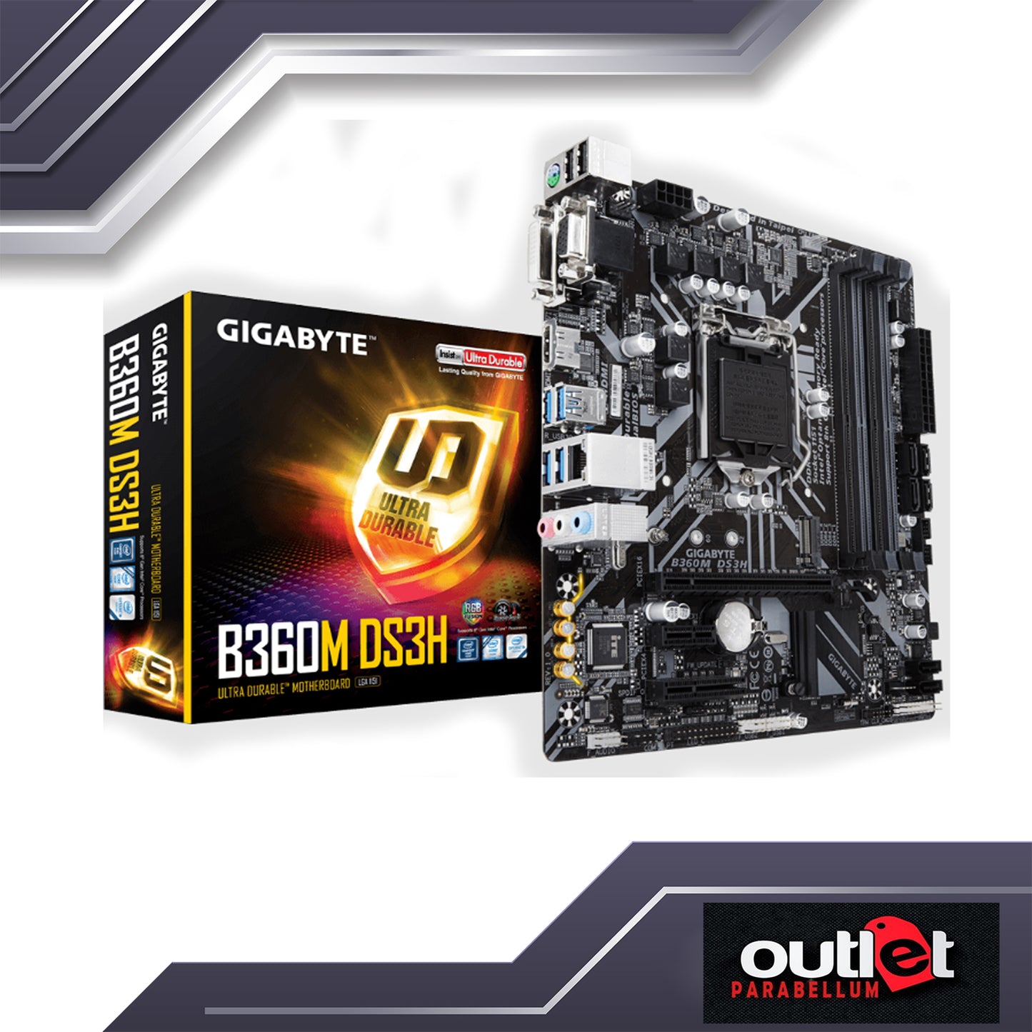REFURBISHED GA-B360M-DS3H GIGABYTE INTEL B360 S1151 MICRO ATX MOTHERBOARD