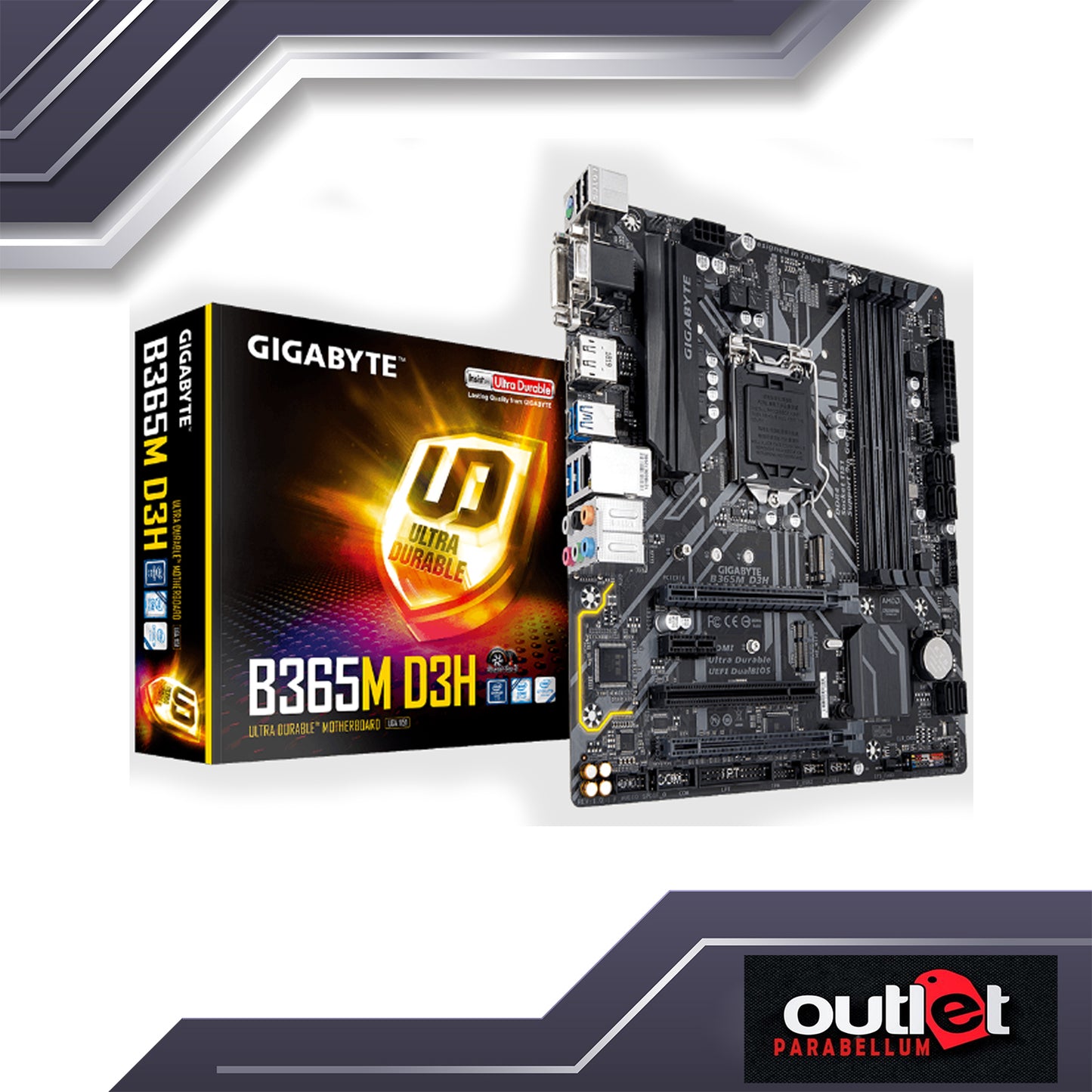 REFURBISHED GA-B365M-D3H GIGABYTE INTEL B365 S1151 MICRO ATX MOTHERBOARD