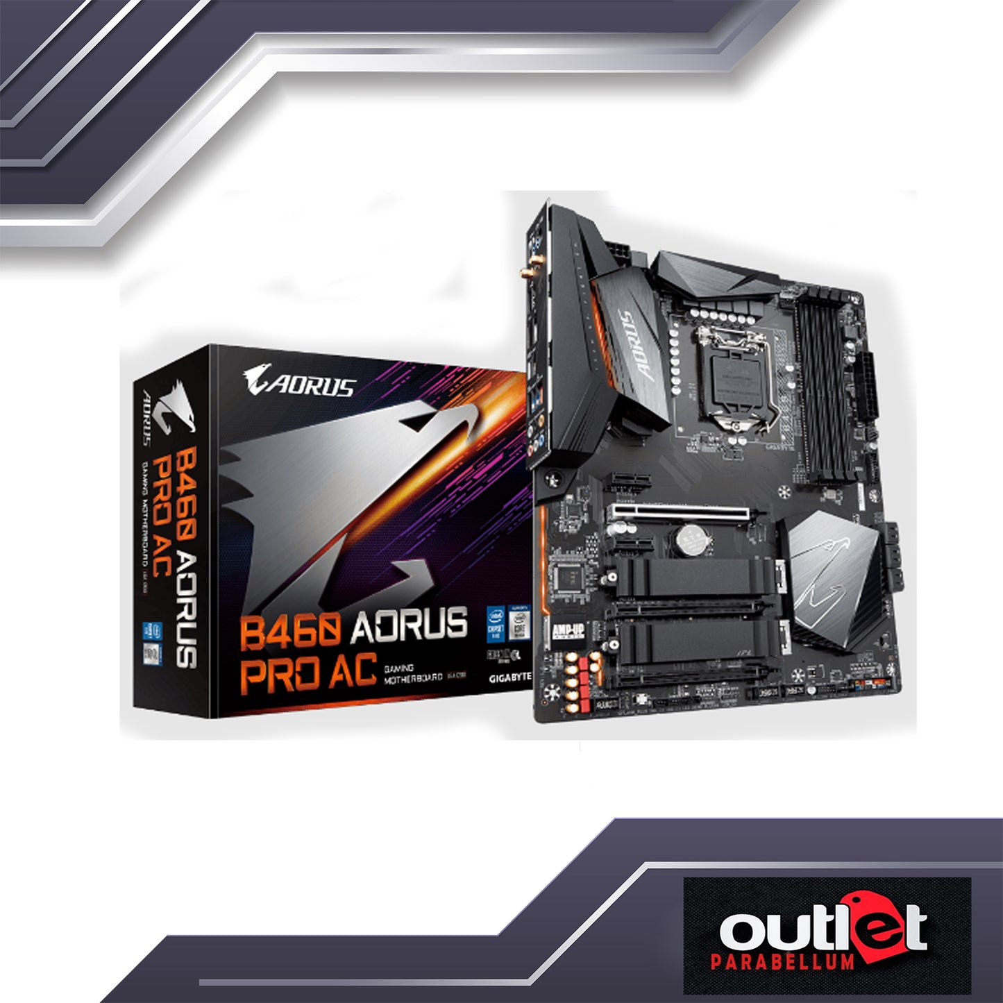 REFURBISHED GA-B460-AORUS-PRO-AC AORUS INTEL B460 8+2 PHASE DIGITAL VRM, 11AC WIFI,INTEL 2.5GBE LAN