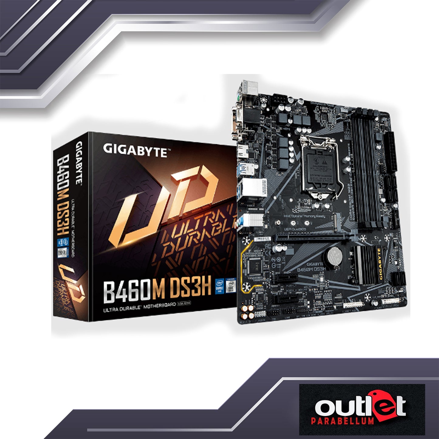 REFURBISHED GIGABYTE GA-B460M-DS3H INTEL B460 LGA1200 DSUB/DVI/HDMI 4XDIMM MATX MOTHERBOARD