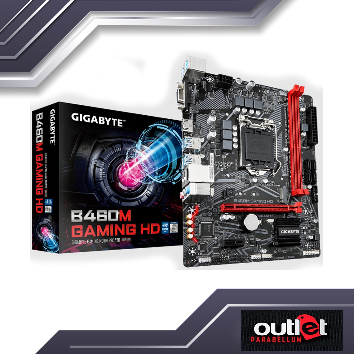 REFURBISHED GA-B460M-GAMING-HD GIGABYTE INTEL B460 LGA1200 DSUB/HDMI/ 2XDIMM MATX MOTHERBOARD