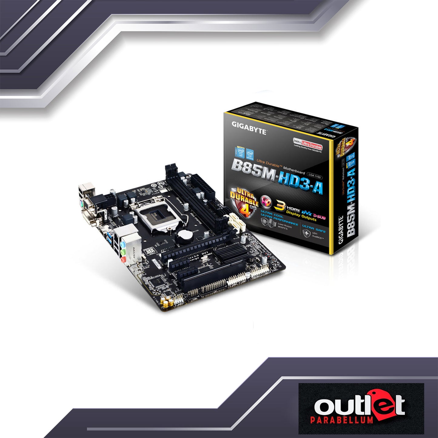 Refurbish GIGABYTE GA-B85M-HD3-A GIGABYTE INTEL B85 S1150 USB3 GIGA MATX -- No Warranty!!!