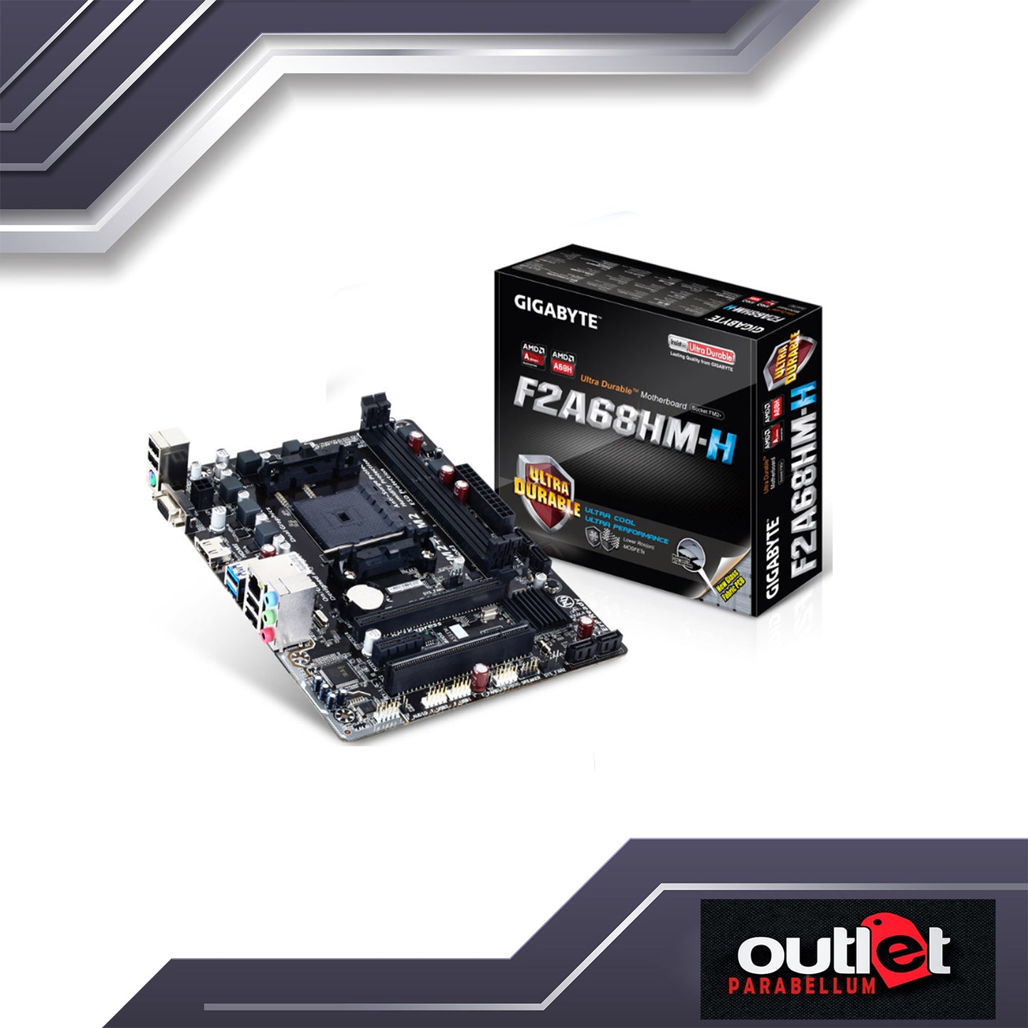 REFURBISHED GIGABYTE GA-F2A68HM-H AMD A68H FM2+ DDR3 USB3 MATX MB