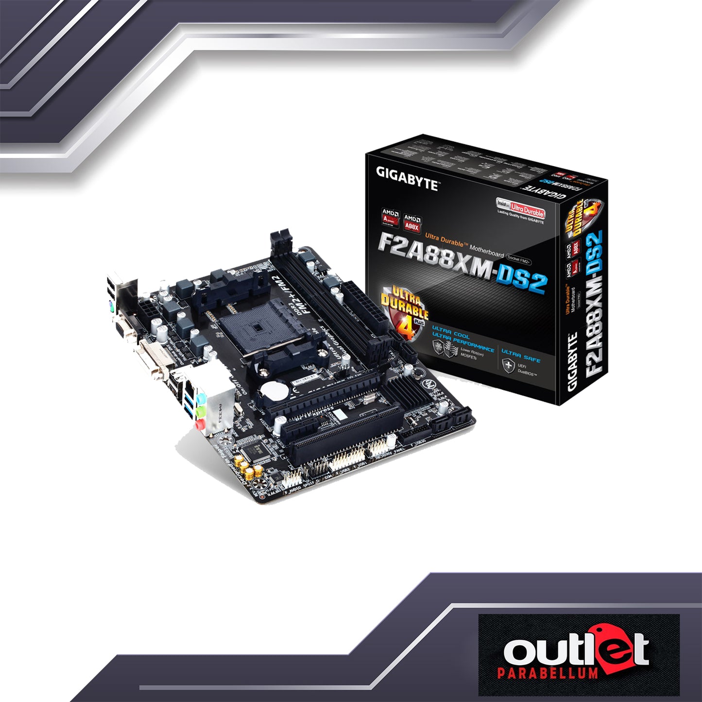 Refurbished Gigabyte GA-F2A88XM-DS2 (rev. 3.0/3.1) AMD A88X Chipset - Motherboard (NO WARRANTY)
