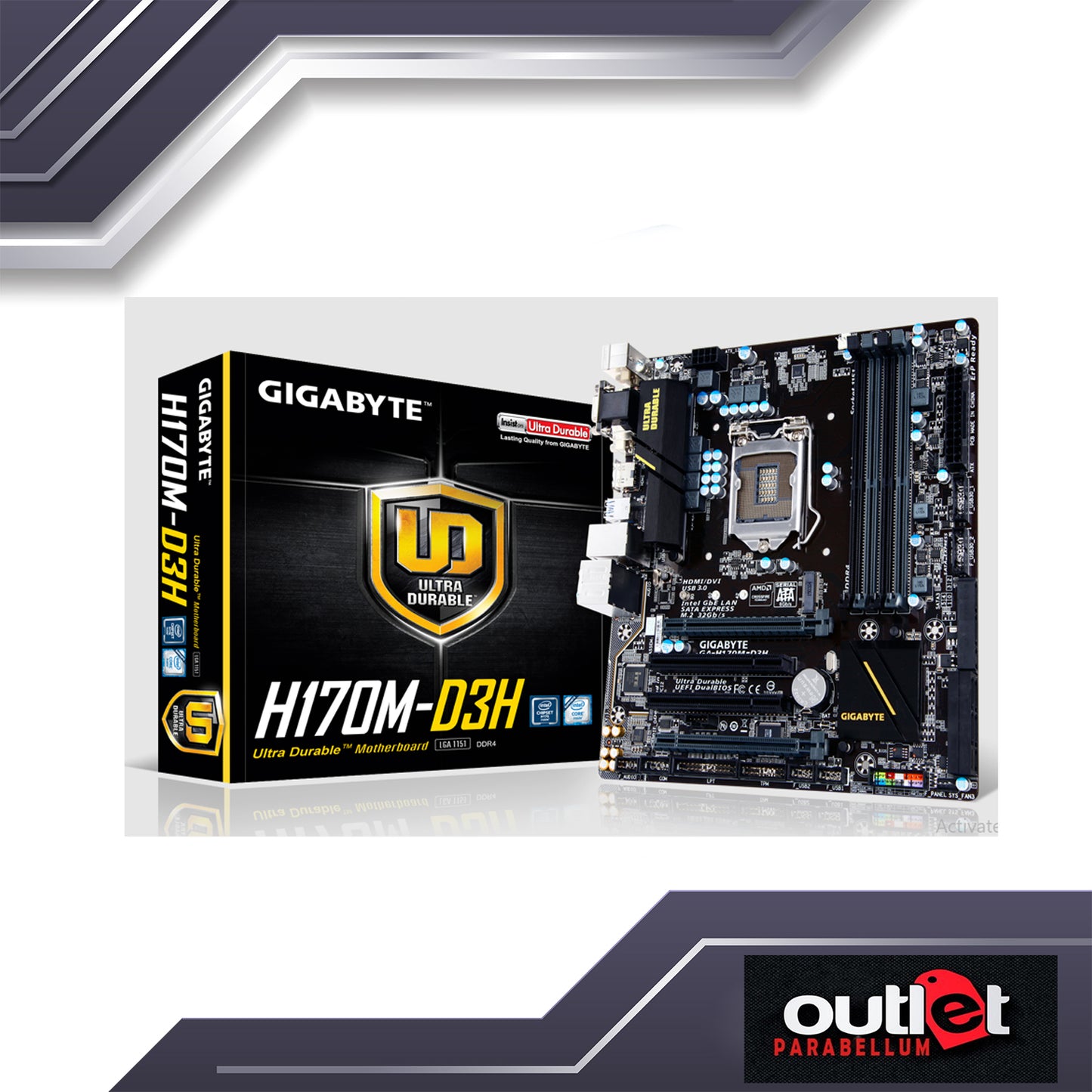 Refurbish GIGABYTE GA-H170M-D3H GIGABYTE H170 S1151 DDR4 MATX MB -- No Warranty!!!