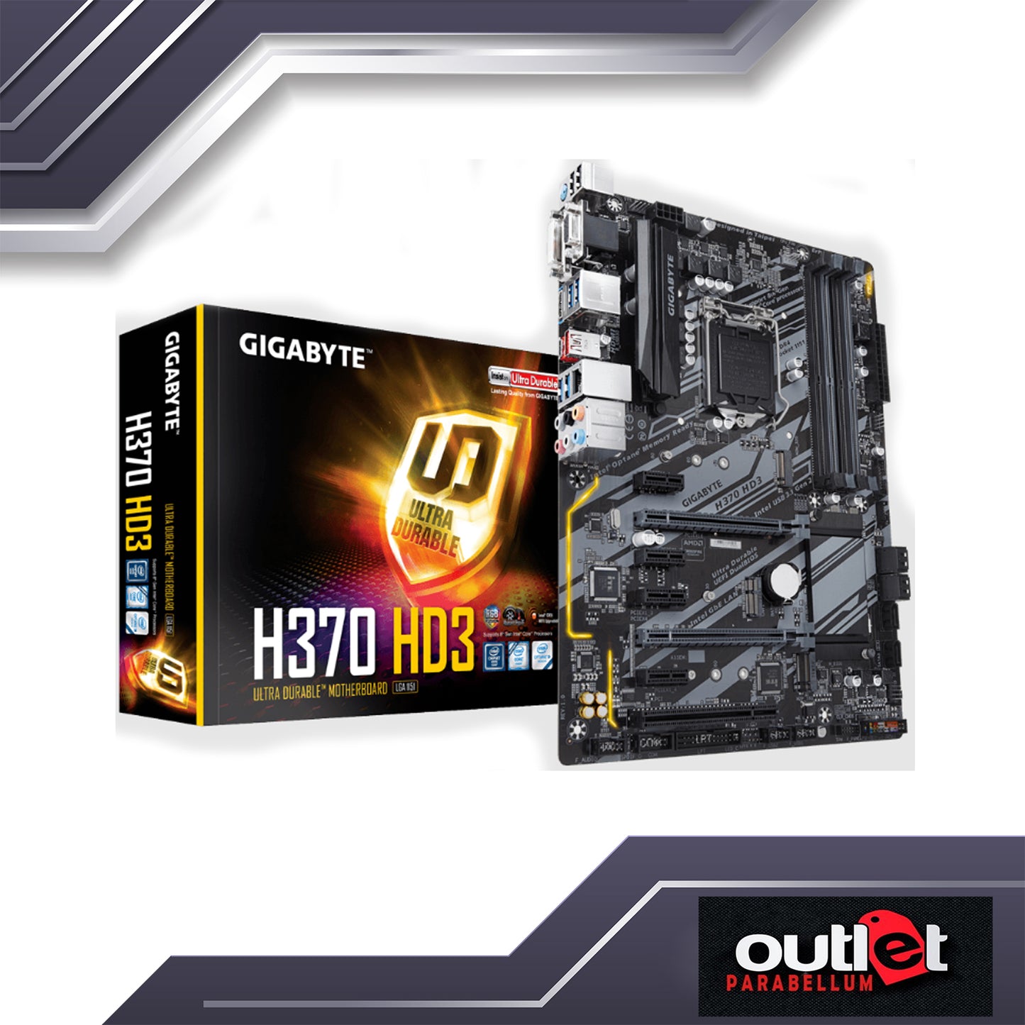 REFURBISHED GA-H370-HD3 GIGABYTE INTEL H370 S1151 ATX MOTHERBOARD