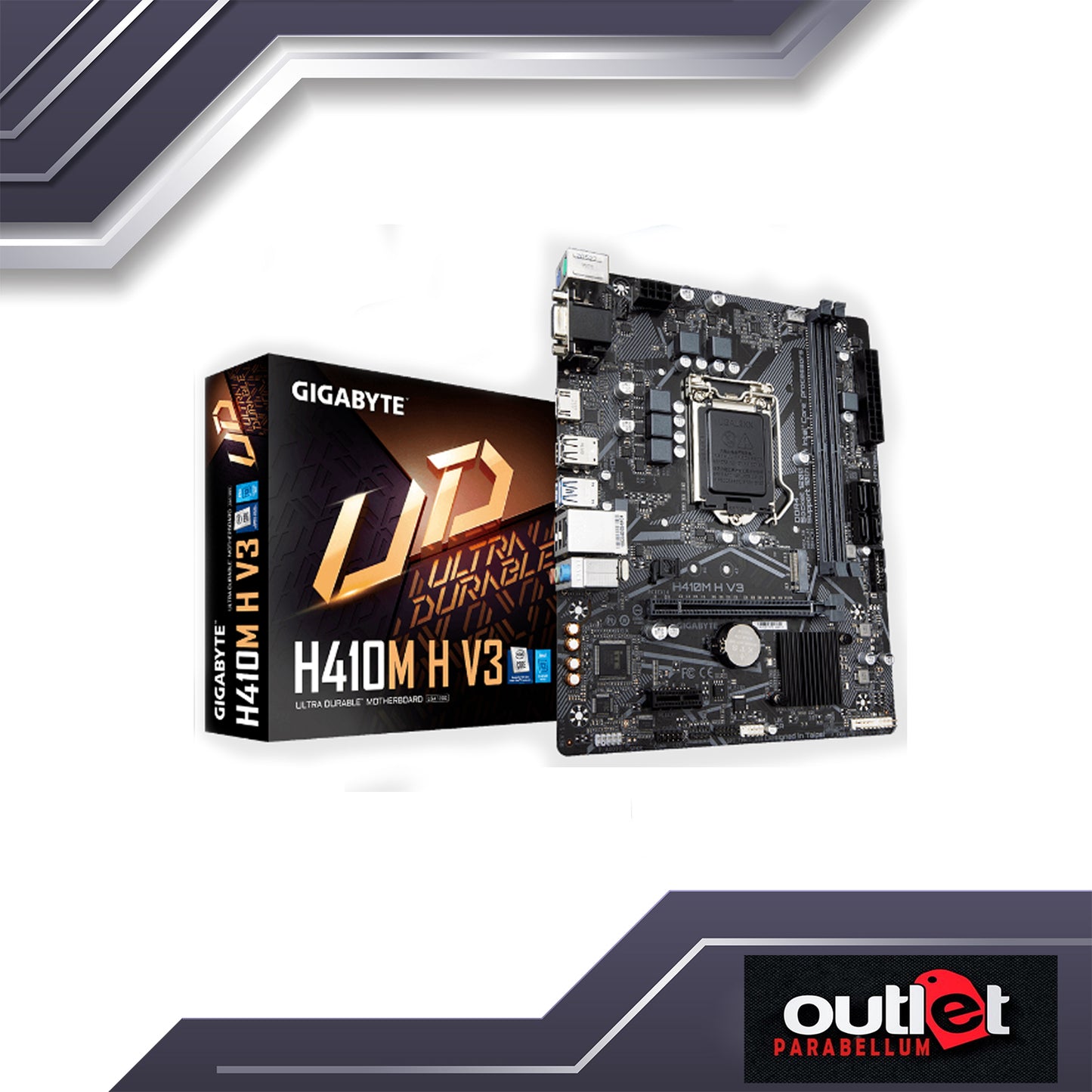 REFURBISHED GIGABYTE GA-H410M-H-V3 INTEL H510 LGA1200 DSUB/HDMI MATX MOTHERBOARD