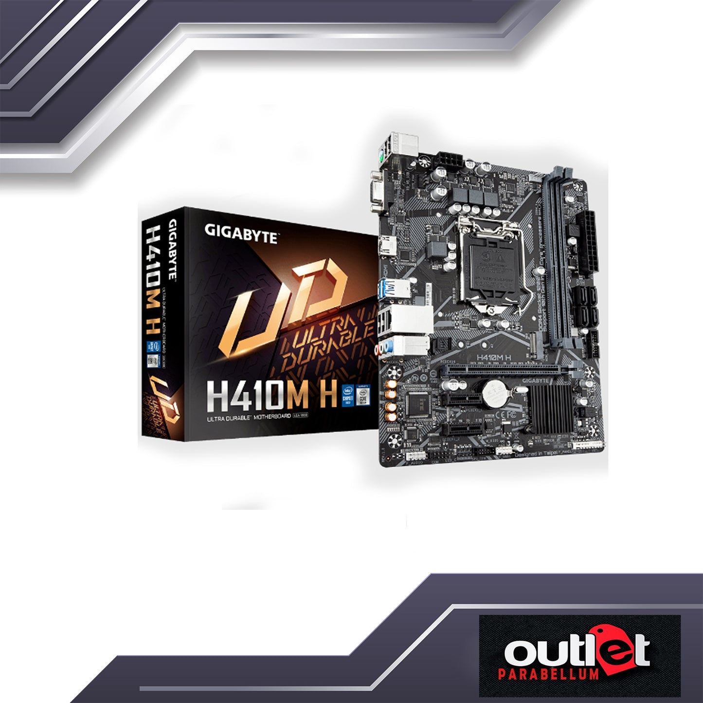 REFURBISHED GIGABYTE GA-H410M-H INTEL H410 LGA1200 DSUB/HDMI MATX MOTHERBOARD