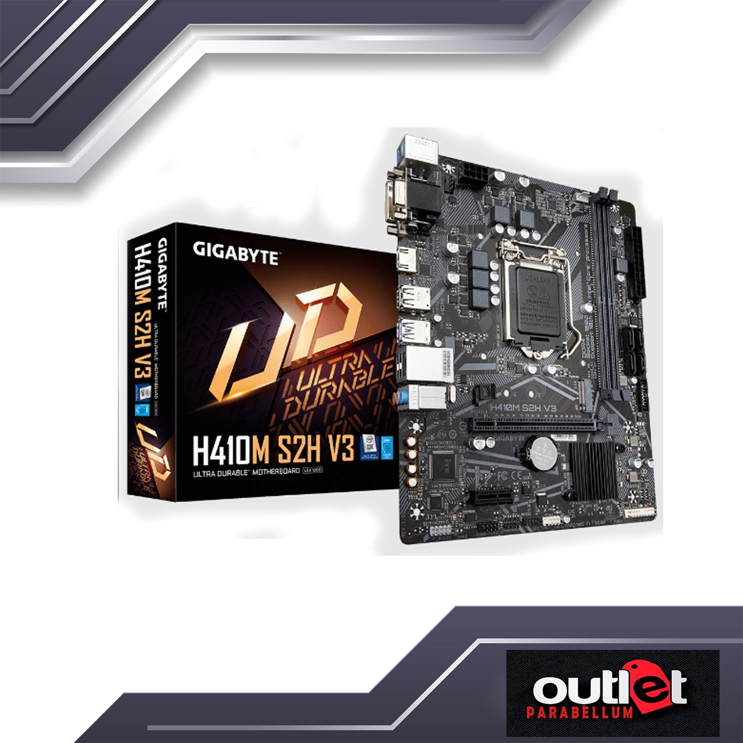 REFURBISHED GIGABYTE GA-H410M-S2H-V3 INTEL H510 LGA1200 HDMI/DVI/DSUB MATX MB