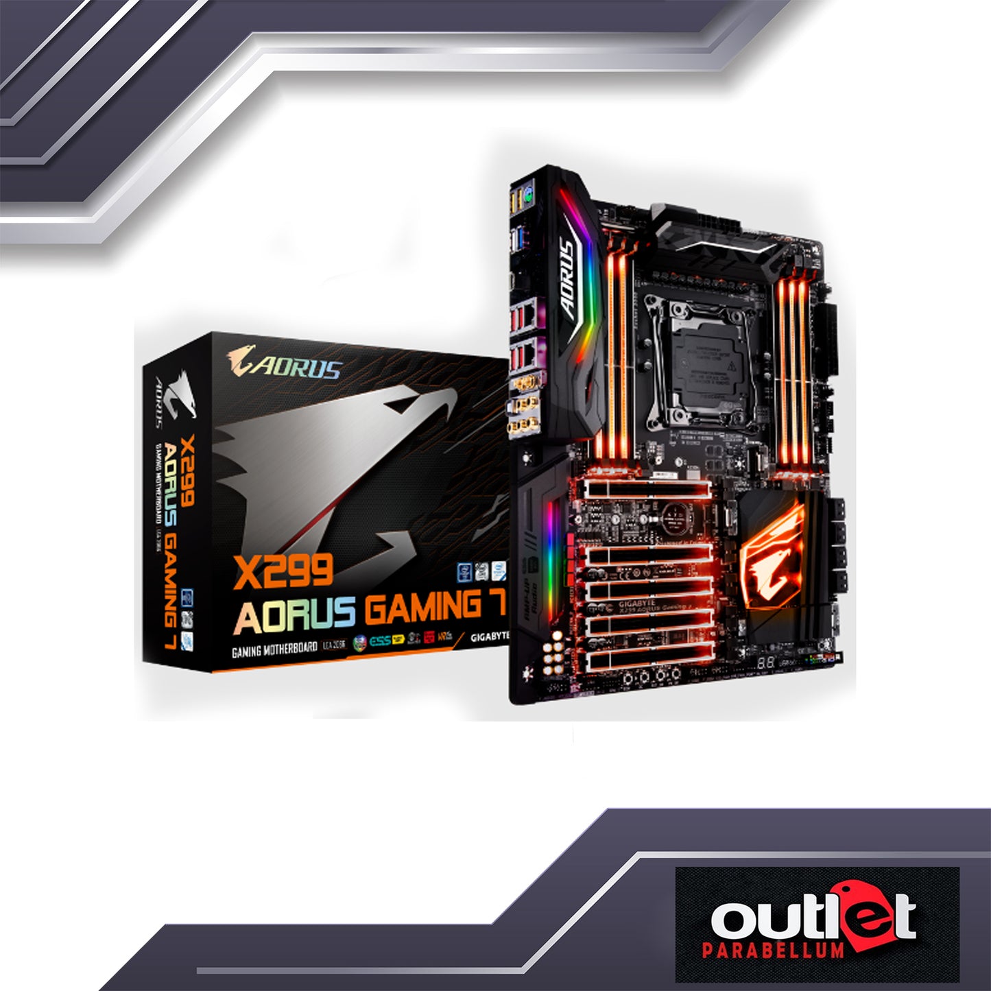 REFURBISHED GA-X299-AORUS-GAMING-7 GIGABYTE INTEL X299 LGA2066 GAMING MOTHERBOARD