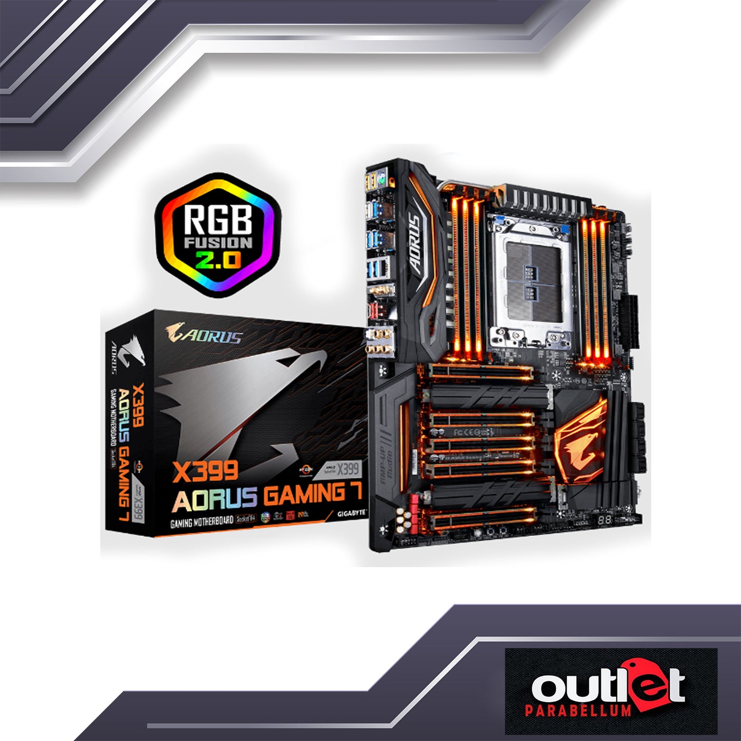 REFURBISHED GA-X399-AORUS-GAMING-7 GIGABYTE AMD X399 TR4 DDR4 GAMING MOTHERBARD W/ RGB FUSION