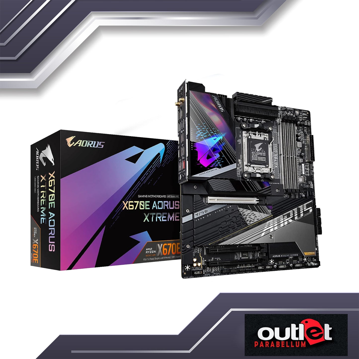REFURBISHED GA-X670E-AORUS-XTREME GIGABYTE AMD X670E AM5 DDR5 PCIE 5.0 18+2+2 DIGITAL VRM 10GBE LAN WIFI6E ATX MB
