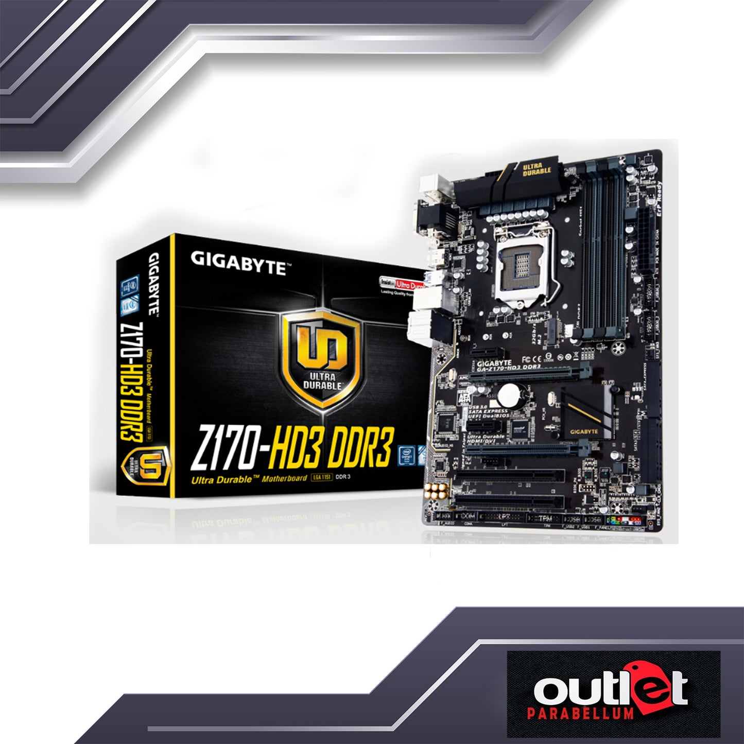 REFURBISHED GA-Z170-HD3-DDR3 GIGABYTE INTEL Z170 S1151 DDR3 ATX Motherboard
