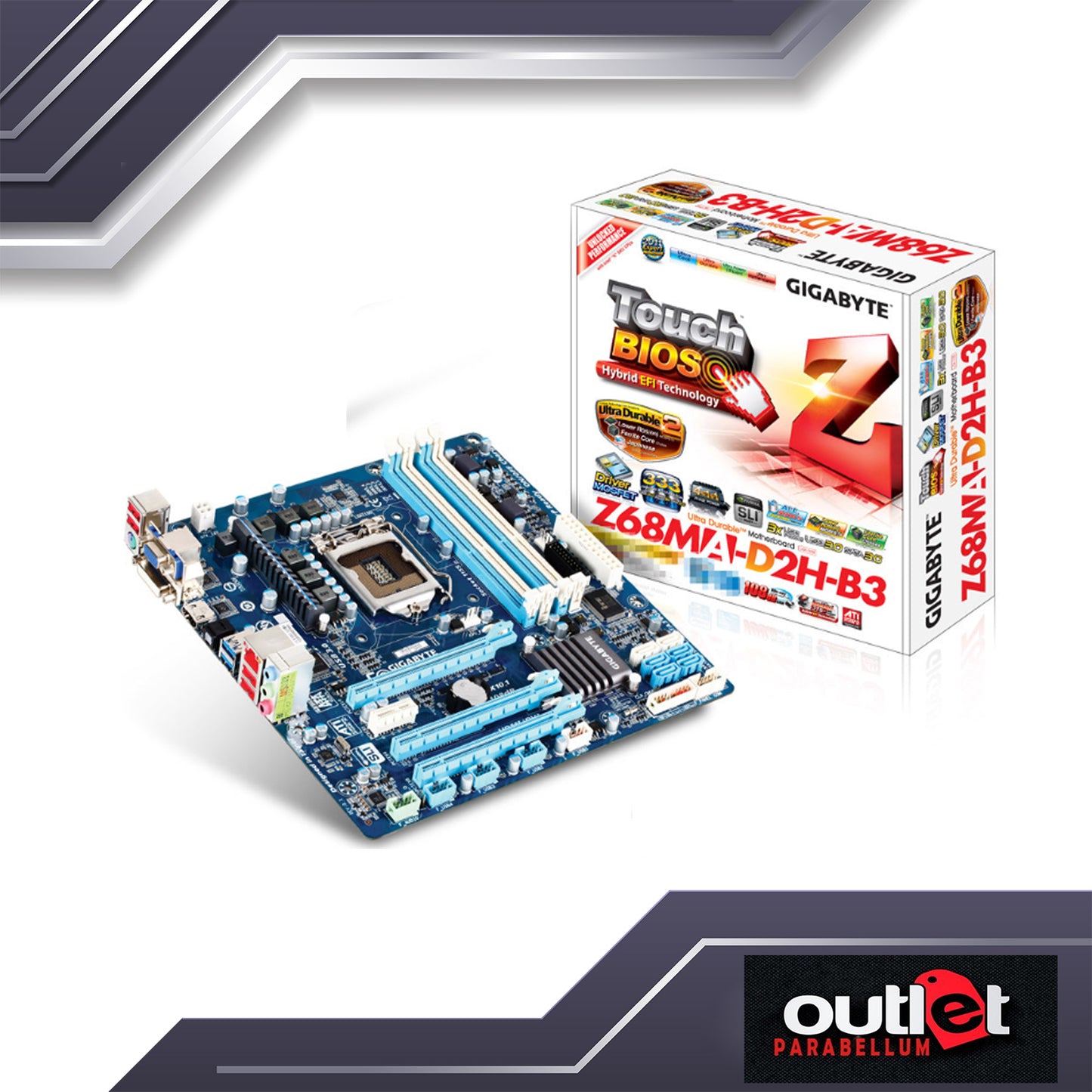 REFURBISHED GA-Z68MA-D2H-B3 GIGABYTE INTEL Z68 S1155 AUDIO GIGALAN Motherboard