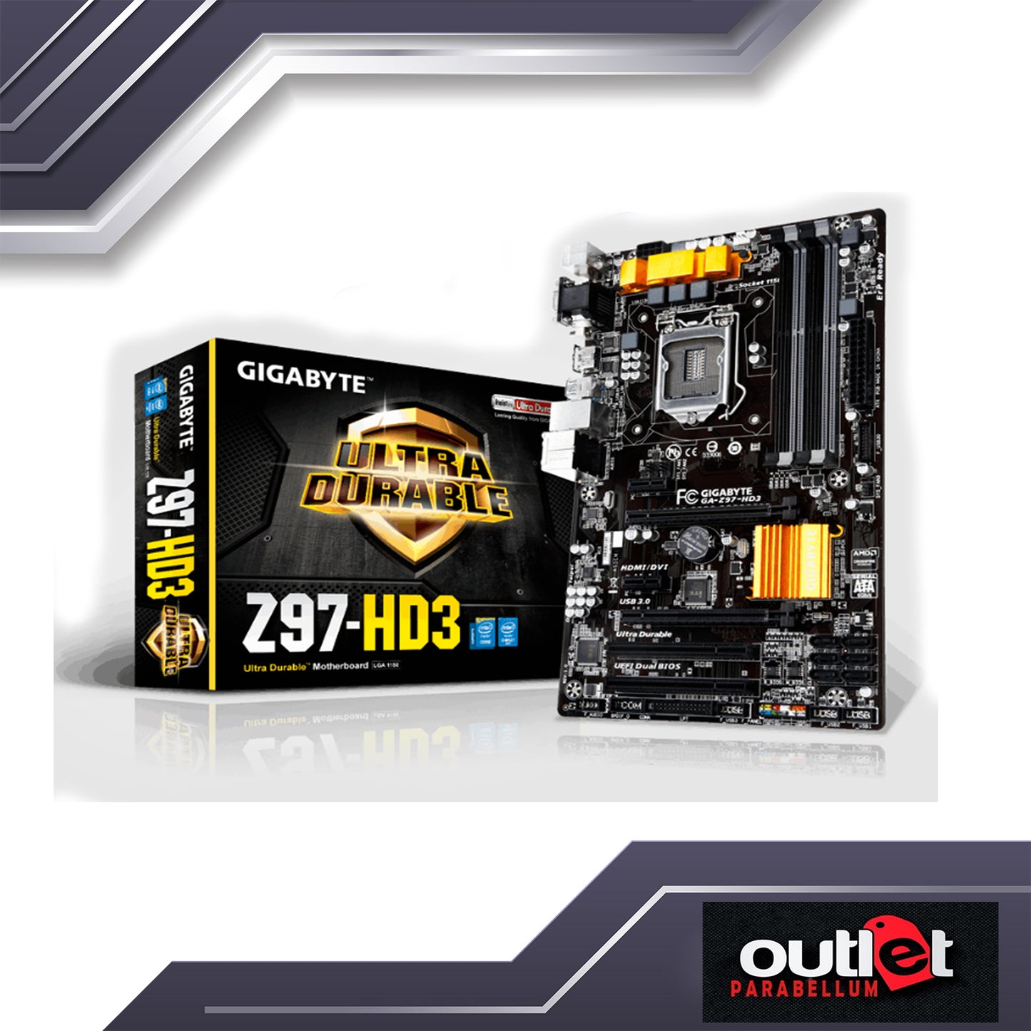 REFURBISHED GIGABYTE GA-Z97-HD3 GIGABYTE INTEL Z97, S1150 ATX Motherboard