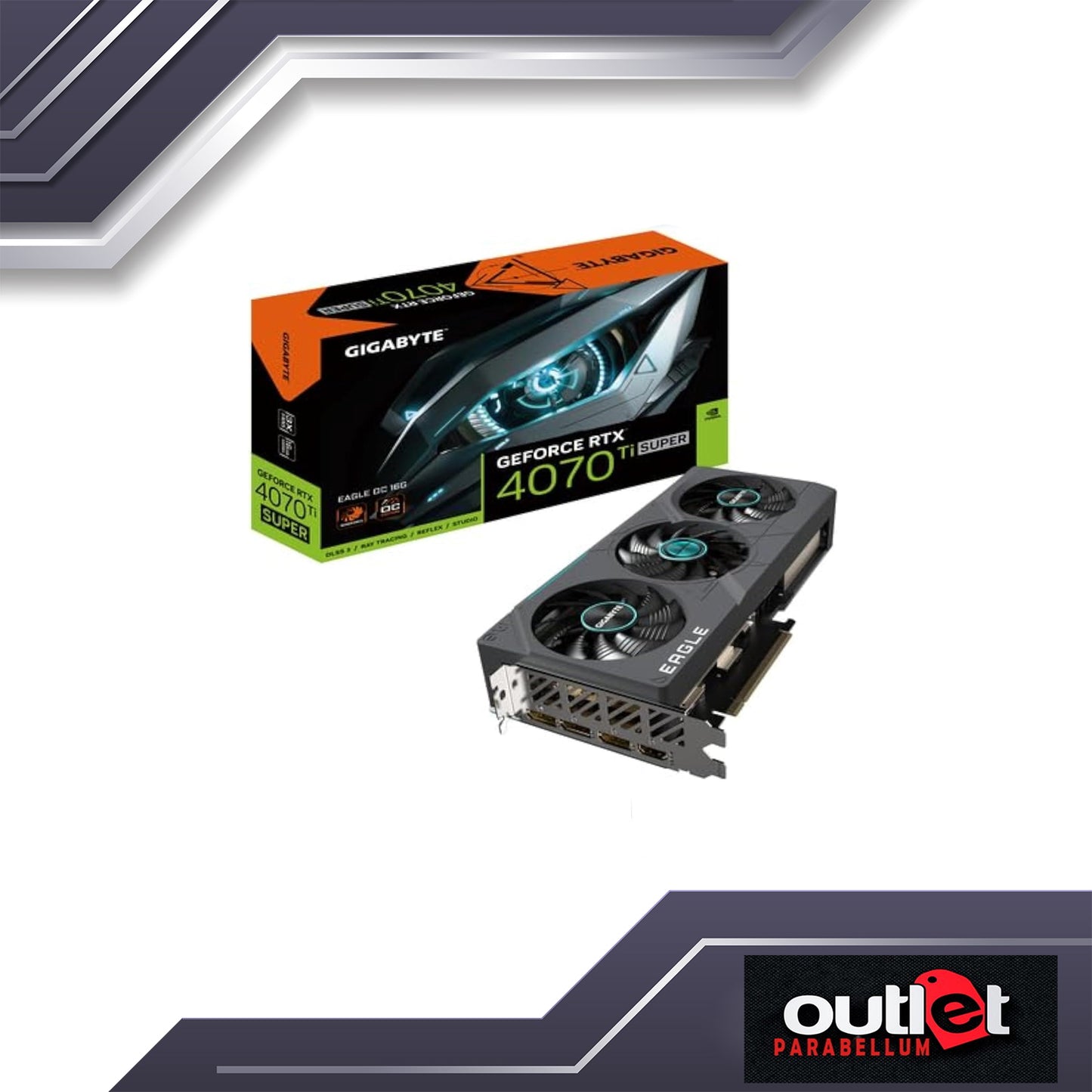 REFURBISHED!! GIGABYTE GV-N407TSEAGLE OC-16GD GeForce RTX 4070 Ti Super Eagle OC 16G Graphics Card, 3X WINDFORCE Fans, 16GB 256-bit GDDR6X Video Card - No Warranty!!