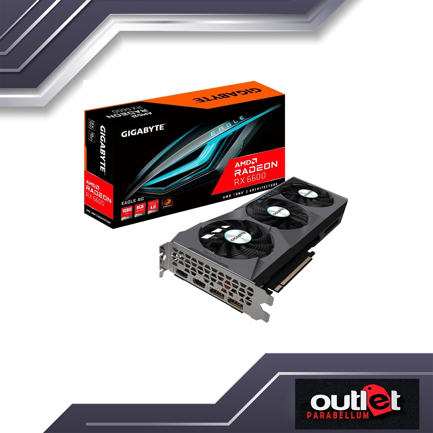 REFURBISHED GV-R66EAGLE-8GD GIGABYTE RADEON RX 6600 EAGLE 8GB VGA CARD