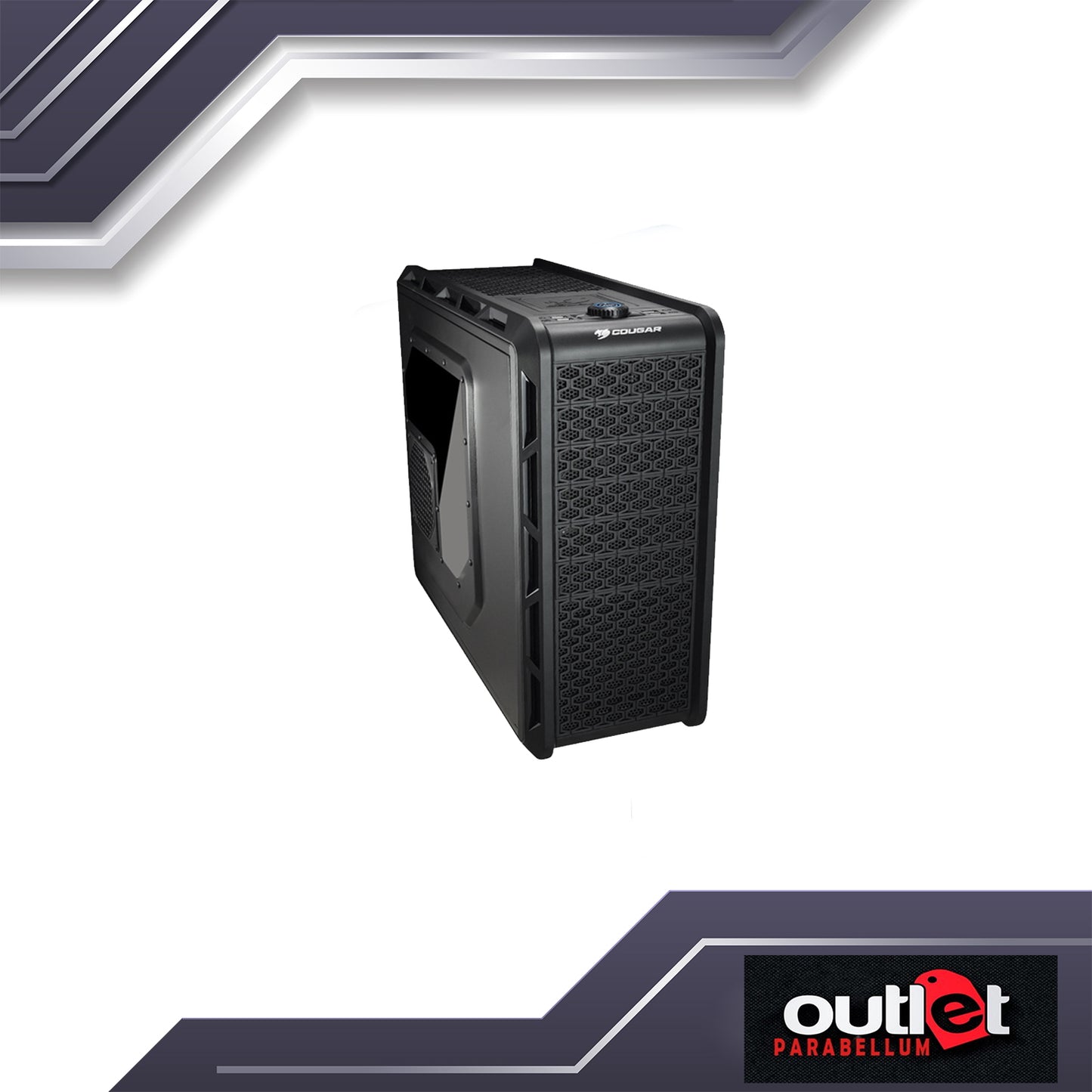 NEW COUGAR Evolution SECC ATX 6GRI Mid Tower Computer Case with Dual 12cm COUGAR TURBINE HYPER-SPIN Bearing Silent Fans, 2 x USB 3.0, 2 x USB 2.0 BLACK