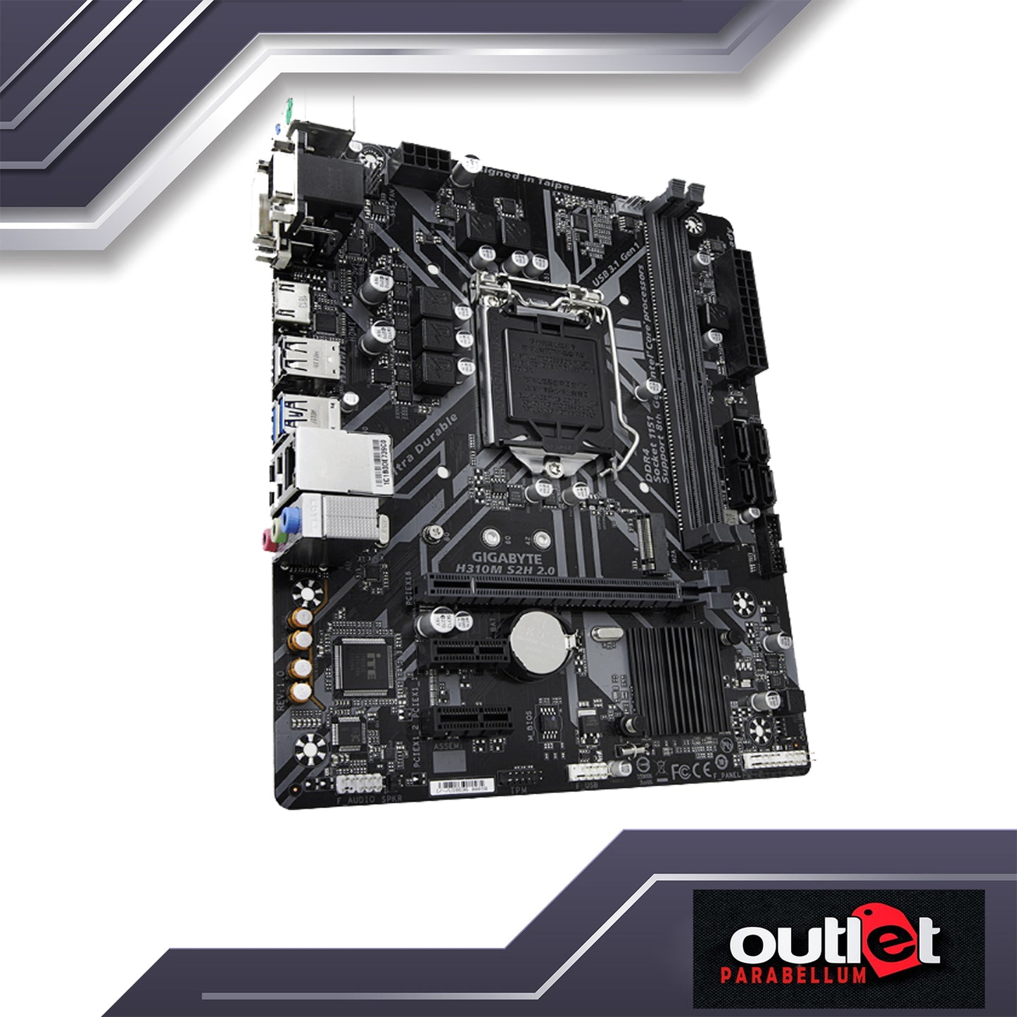 Refurbished Gigabyte GA-H310M-S2H-2.0 Intel H310 Ultra Durable motherboard with GIGABYTE 8118 Gaming LAN Motherboard - No Warranty
