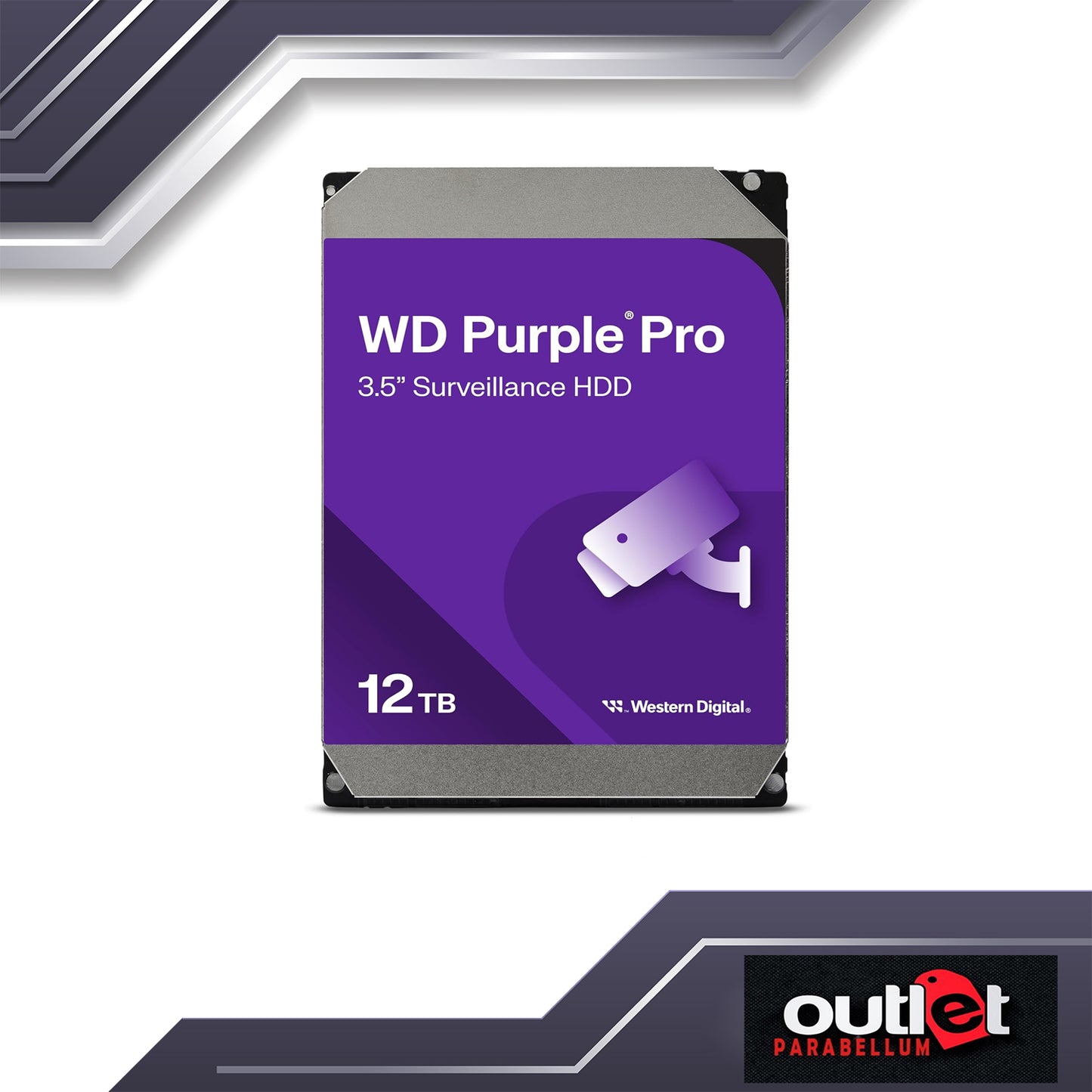 Western Digital 12TB WD Purple Surveillance Internal Hard Drive HDD - 7200 RPM, SATA 6 Gb/s, 256 MB Cache, 3.5" - WD121PURP