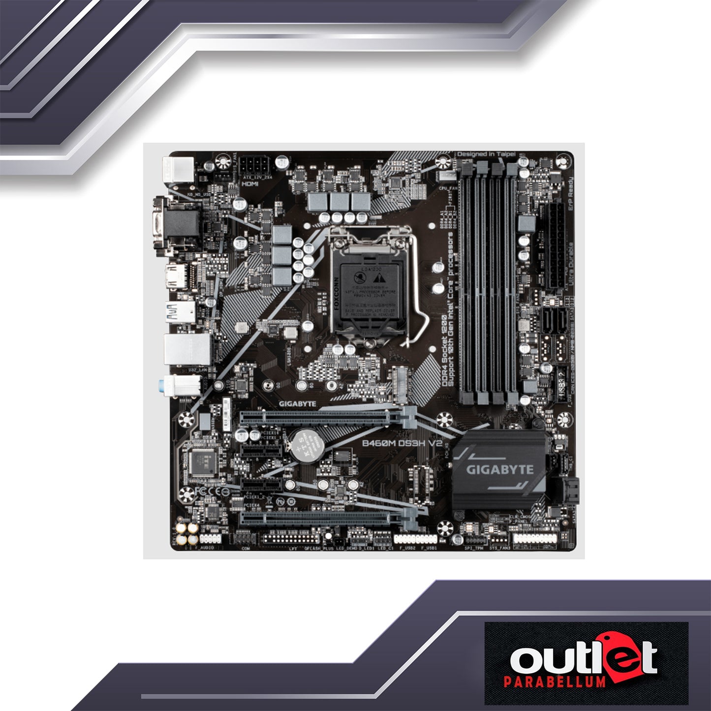 REFURBISHED GIGABYTE GA-B460M-DS3H-V2 INTEL H470 LGA1200 DSUB/DVI/HDMI 4XDIMM MATX MOTHERBOARD
