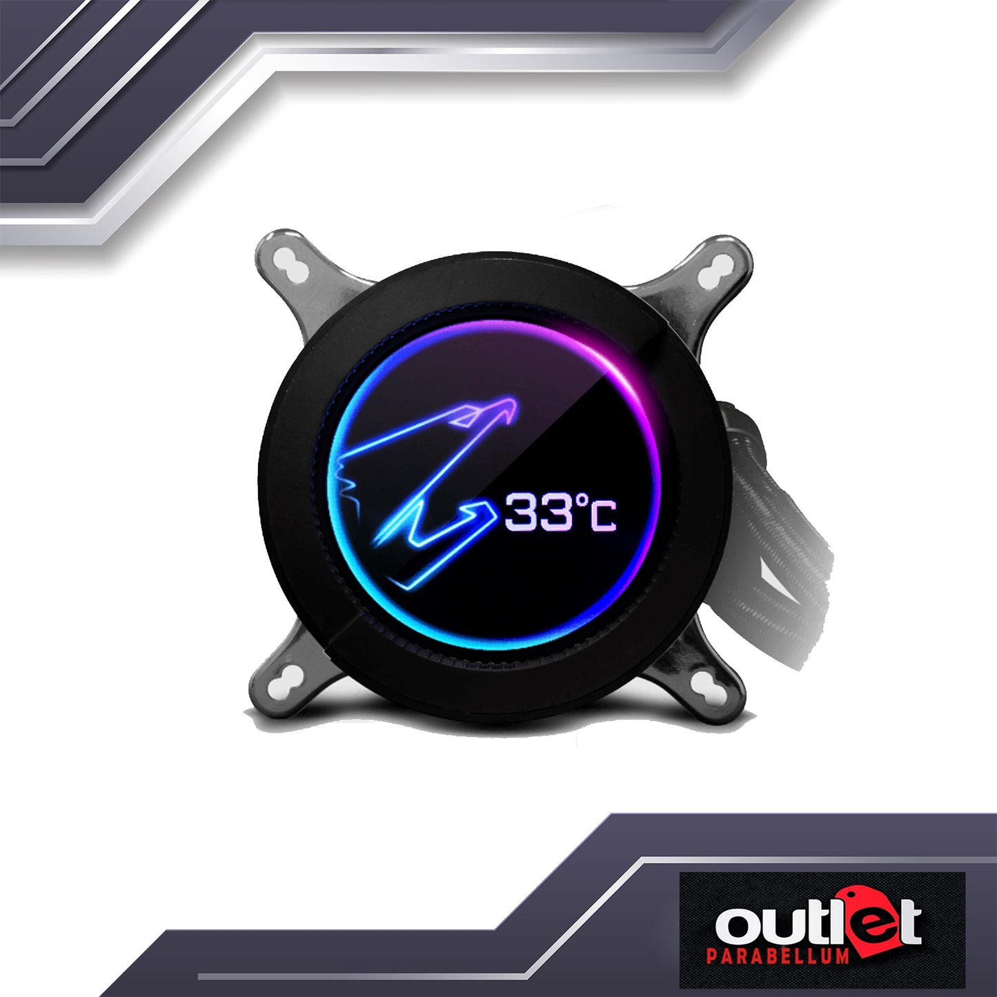 REFURBISHED GP-AORUS-LIQUID-COOLER-360 ALL-IN-ONE LIQUID COOLER WITH CIRCULAR LCD DISPLAY, RGB FUSION 2.0, TRIPLE 120mm