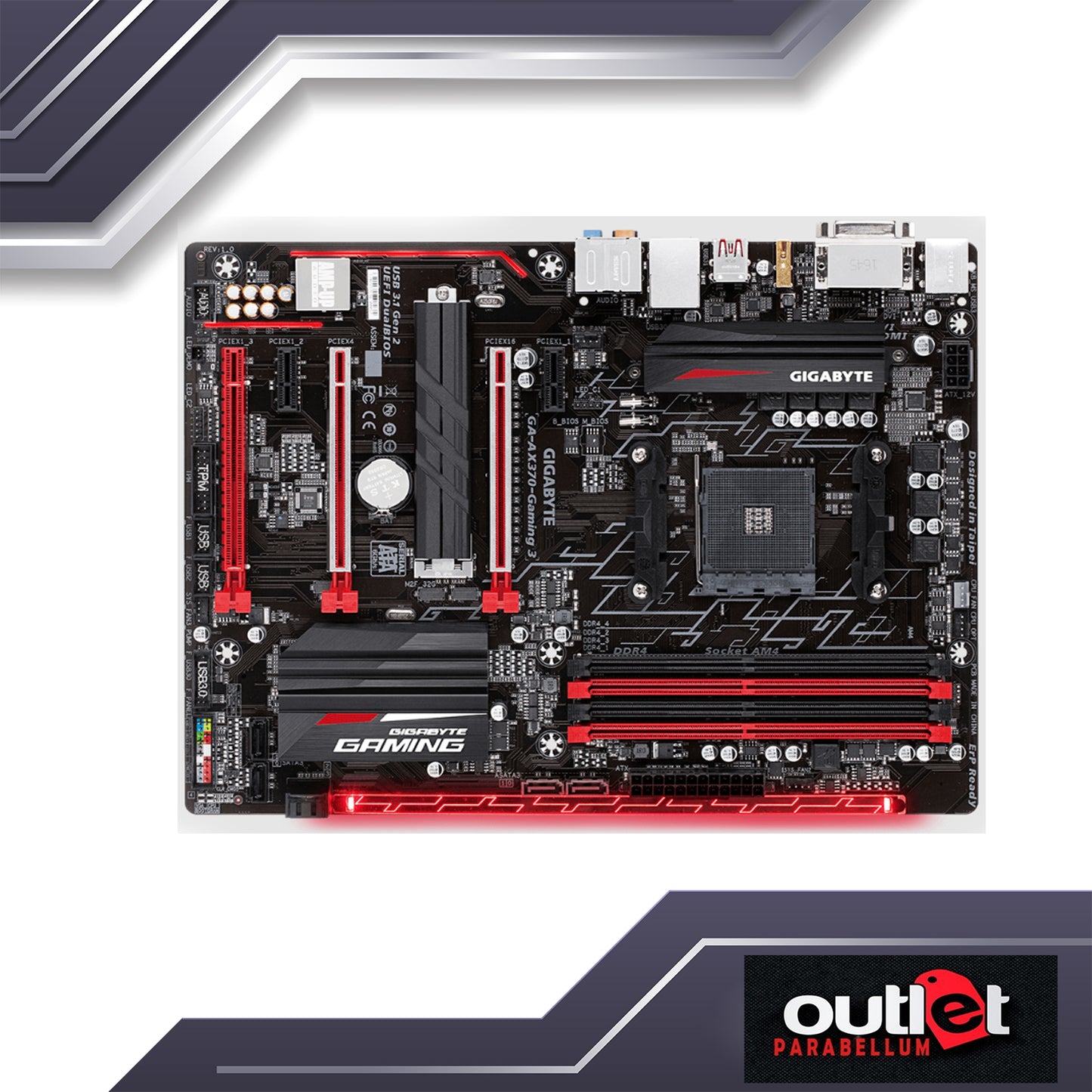 REFURBISHED GA-AX370-GAMING-3 GIGABYTE AMD X370 AM4 DDR4 ATX GAMING MOTHERBOARD