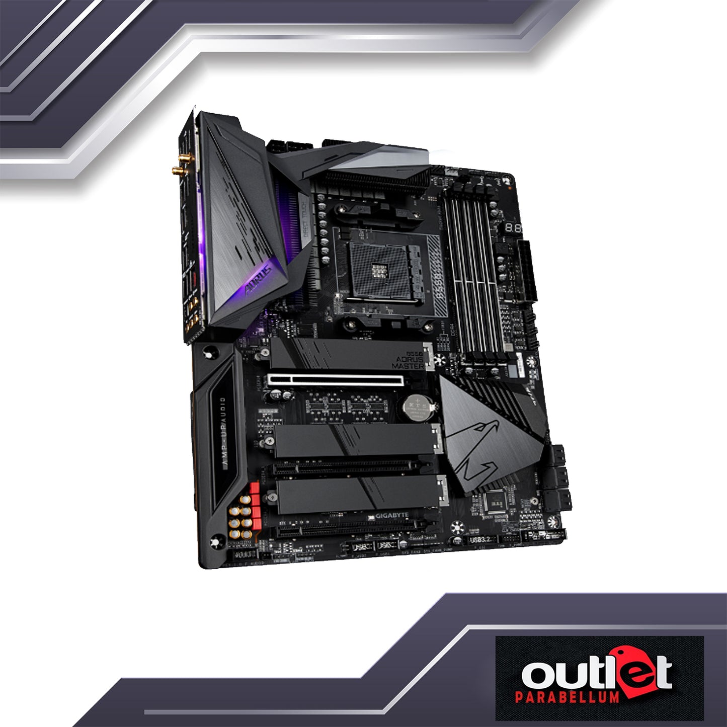 REFURBISHED GIGABYTE GA-B550-AORUS-MASTER AMD B550 AM4 16 PHASE DIGITAL VRM, 2.5GBE LAN, WIFI 6 ATX