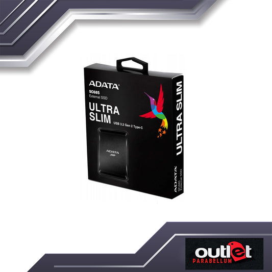 Adata External SSD SC685 External SSD Ultra Slim USB 3.2 Gen 2 Type-C ASC685-500GU32G2-CBK