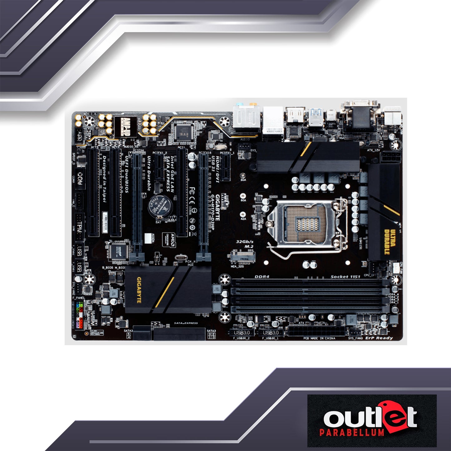 REFURBISHED GA-H170-D3HP GIGABYTE H170 S1151 DDR4 ATX Motherboard