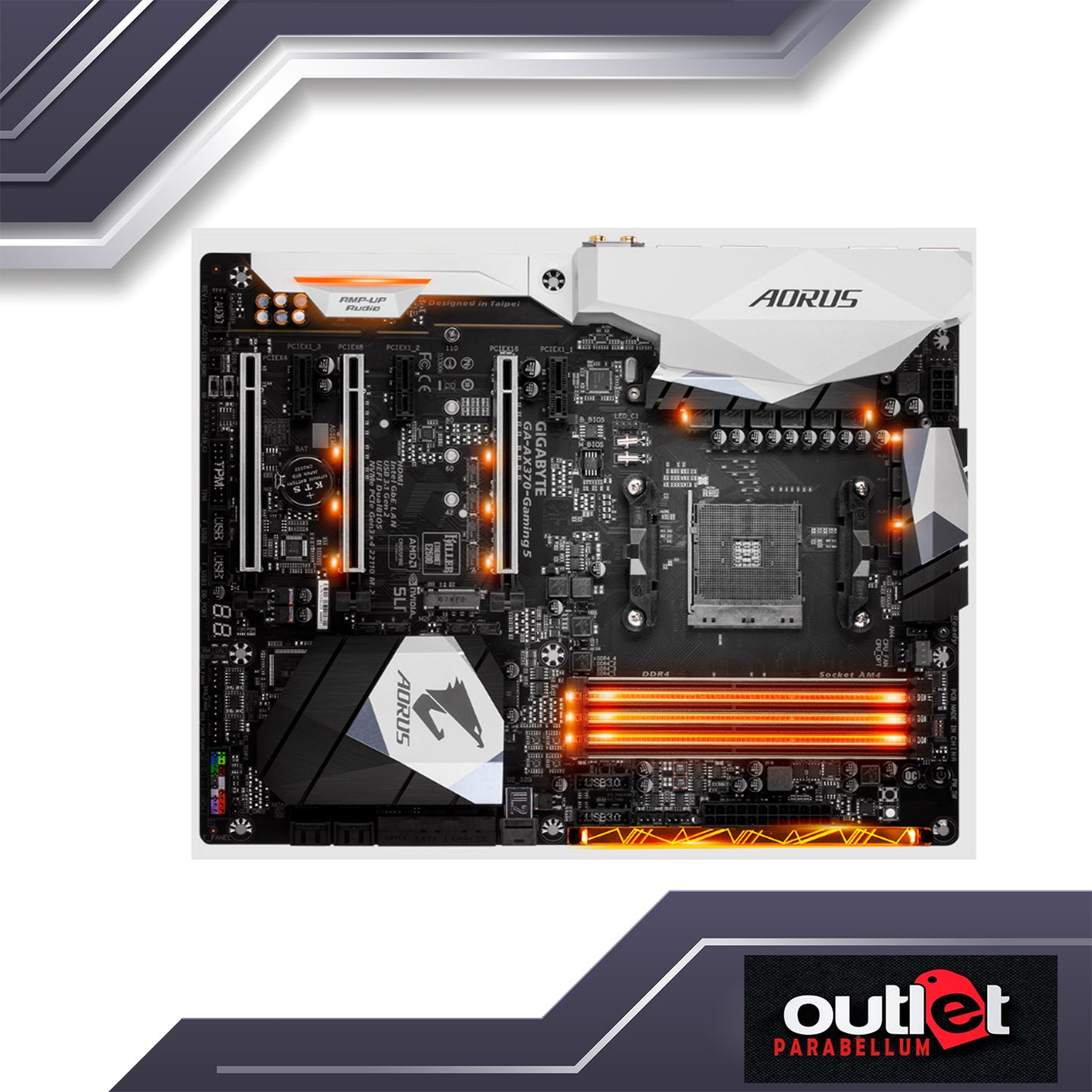 REFURBISHED GA-AX370-GAMING-5 GIGABYTE AMD X370 AM4 DDR4 ATX GAMING MOTHERBOARD