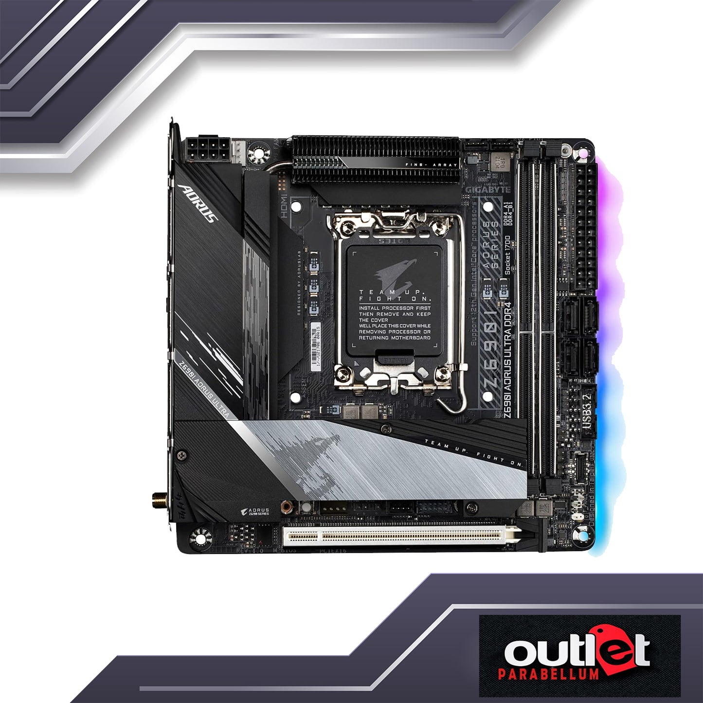 REFURBISHED GA-Z690I-AORUS-ULTRA AORUS INTEL Z690 LGA1700 DDR5 10+1+2DIGITAL VRM(SPS105A)WIFI6 2.5GbE LAN ITX MB Motherboard