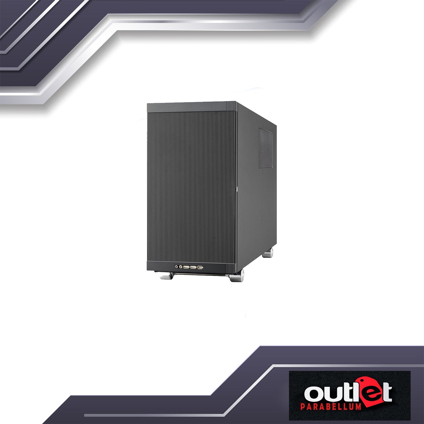 Refurbished PC V1100 PLUS ALUMINIUM MIDI-TOWER Computer Case - BLACK (NO PSU) - No Warranty