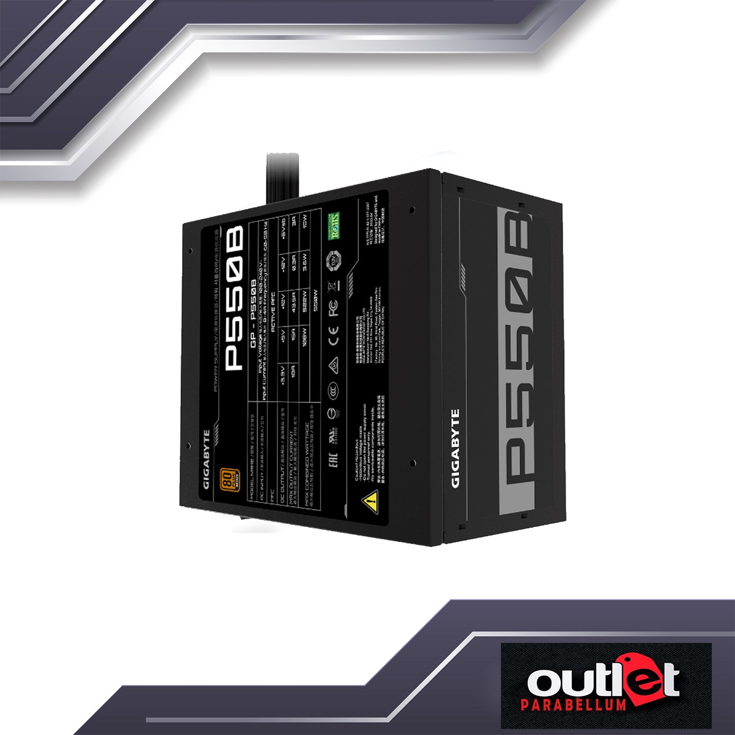 REFURBISHED GP-P550B GIGABYTE P550B 550W 80PLUS BRONZE PSU