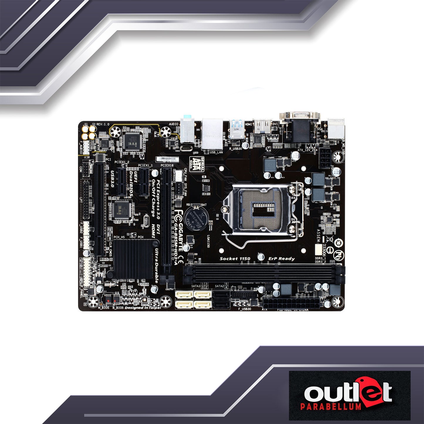 Refurbish GIGABYTE GA-B85M-HD3-A GIGABYTE INTEL B85 S1150 USB3 GIGA MATX -- No Warranty!!!