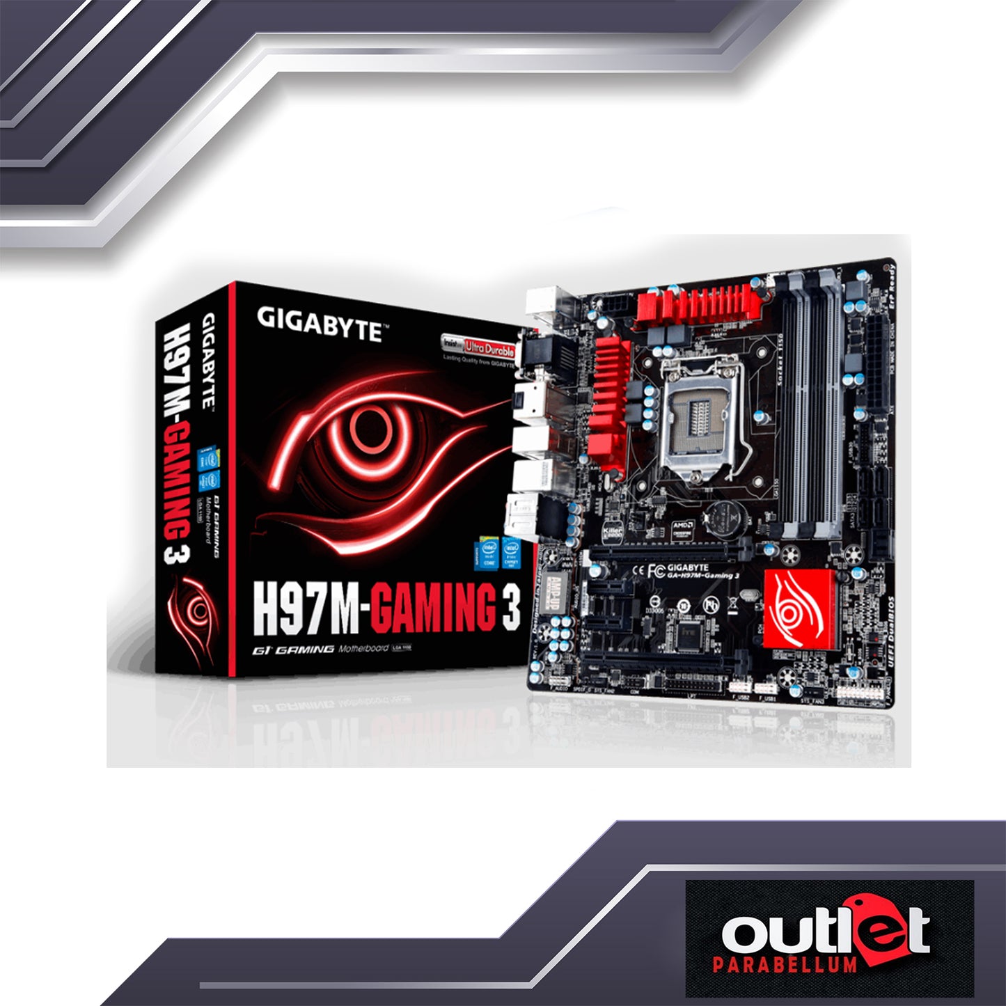 REFURBISHED GA-H97M-GAMING-3 GIGABYTE INTEL H97 S1150 GAMING MB MATX