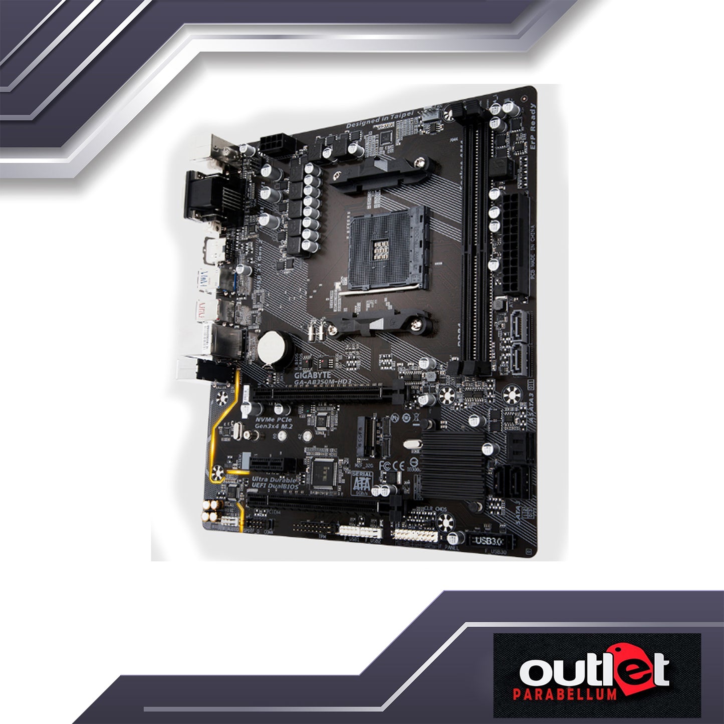 REFURBISHED GIGABYTE GA-AB350M-HD3 AMD B350 AM4 DDR4 MATX MOTHERBOARD