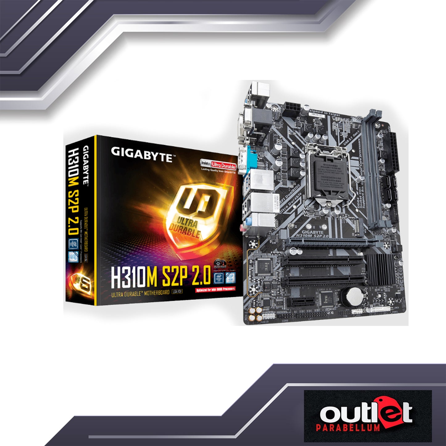 REFURBISHED GA-H310M-S2P-2.0 GIGABYTE INTEL H310 S1151 MATX MOTHERBOARD
