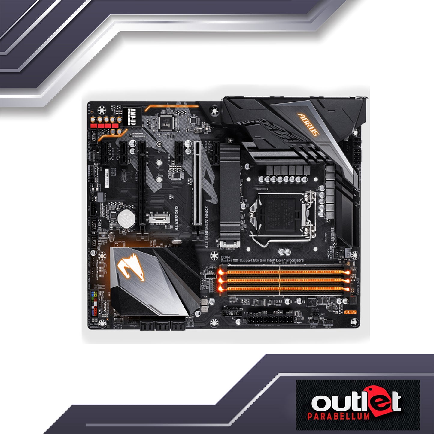 REFURBISHED GA-Z390-AORUS-ELITE GIGABYTE AORUS INTEL Z390 ATX MB W/ M.2 THERMAL GUARD, RGB FUSION