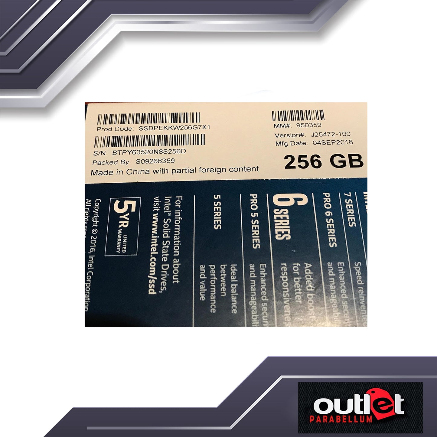 REFURBISHED INTEL-SSDPEKKW256G7X1 INTEL SSD 600P 256GB M.2 2280 80mm NVMe PCIe 2.0 x4 SSD