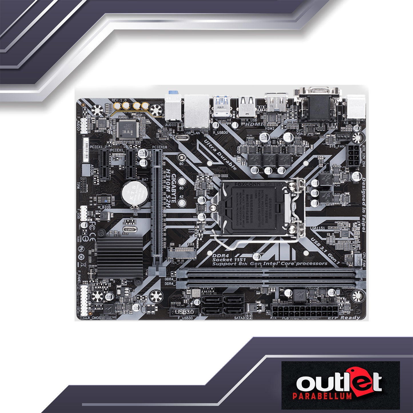 REFURBISHED GIGABYTE GA-H310M-S2H INTEL H310 S1151 MATX MOTHERBOARD