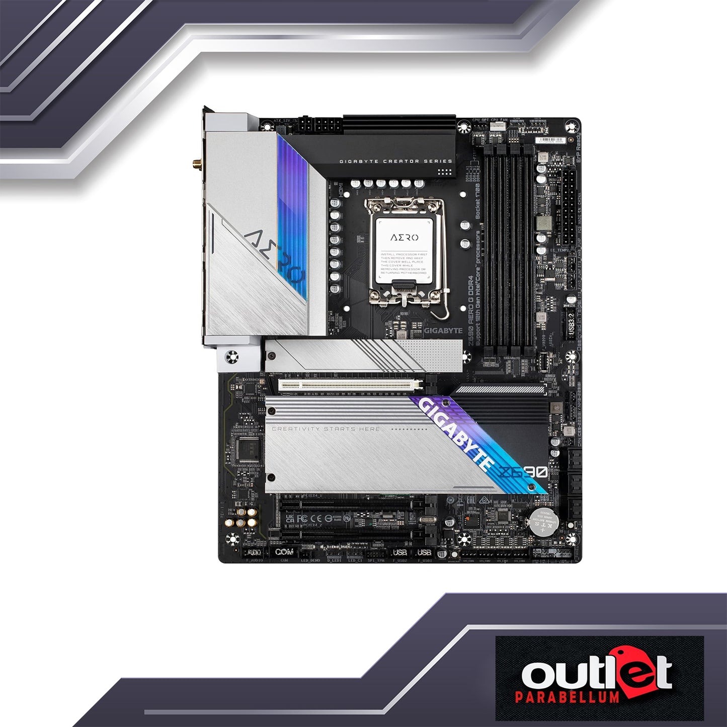 REFURBISHED GA-Z690-AERO-G-DDR4 GIGABYTE INTEL Z690 LGA1700 DDR4 16+1+2 DIGITAL VRM(SPS 90A)WIFI6 2.5GbE LAN MOTHERBOARD