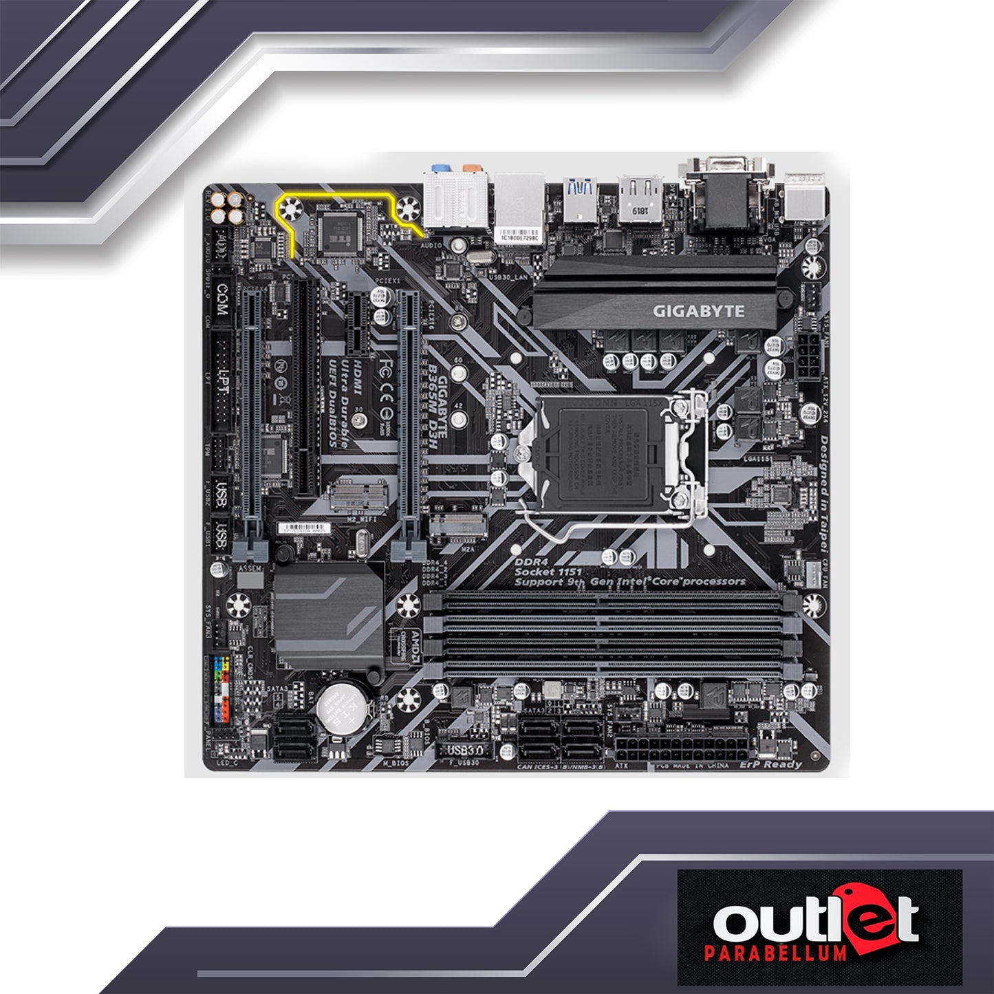 REFURBISHED GA-B365M-D3H GIGABYTE INTEL B365 S1151 MICRO ATX MOTHERBOARD
