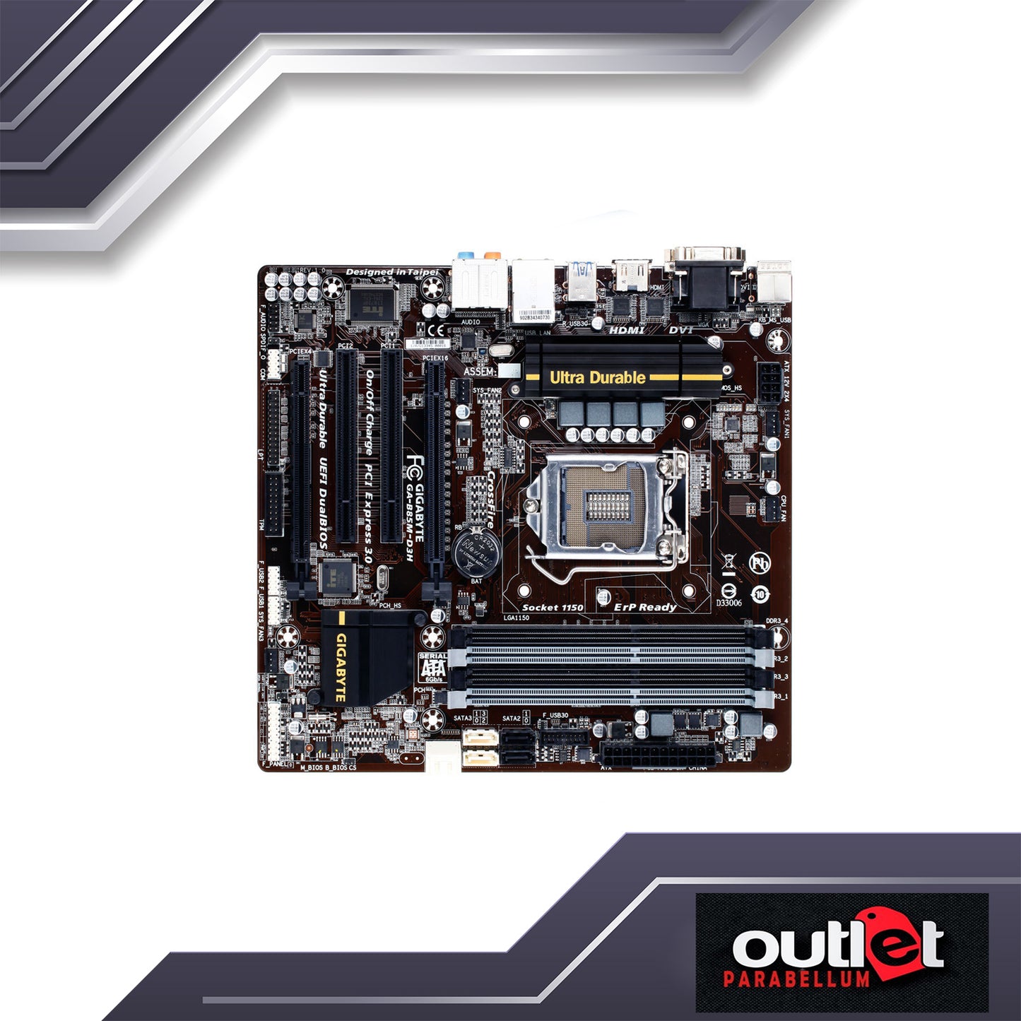 Refurbish Gigabyte GA-B85M-D3H GIGABYTE INTEL B85 S1150 USB3 GIGA MATX -- No Warranty