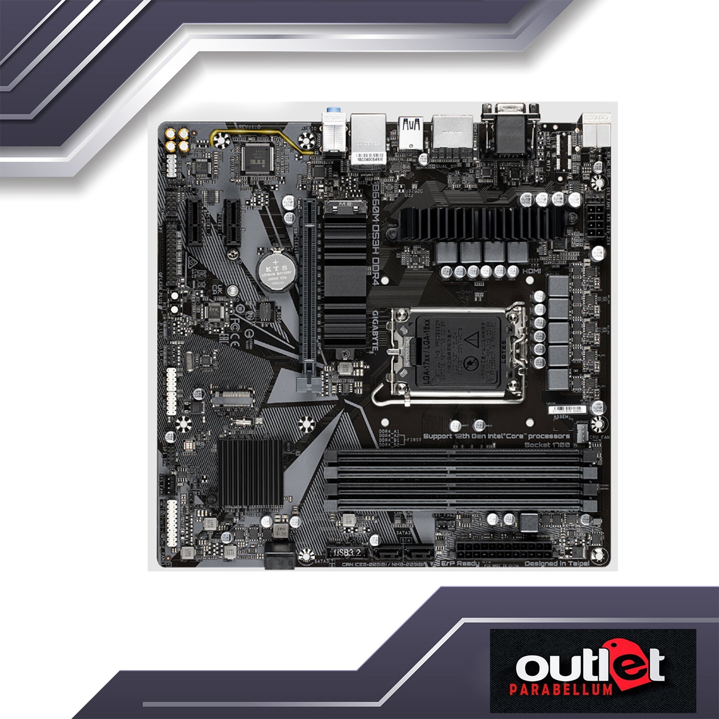 REFURB GA-B660M-DS3H-DDR4 GIGABYTE INTEL B660 LGA1700 DDR4 6+2+1 DIGITAL VRM,2.5GbE LAN MATX Motherboard