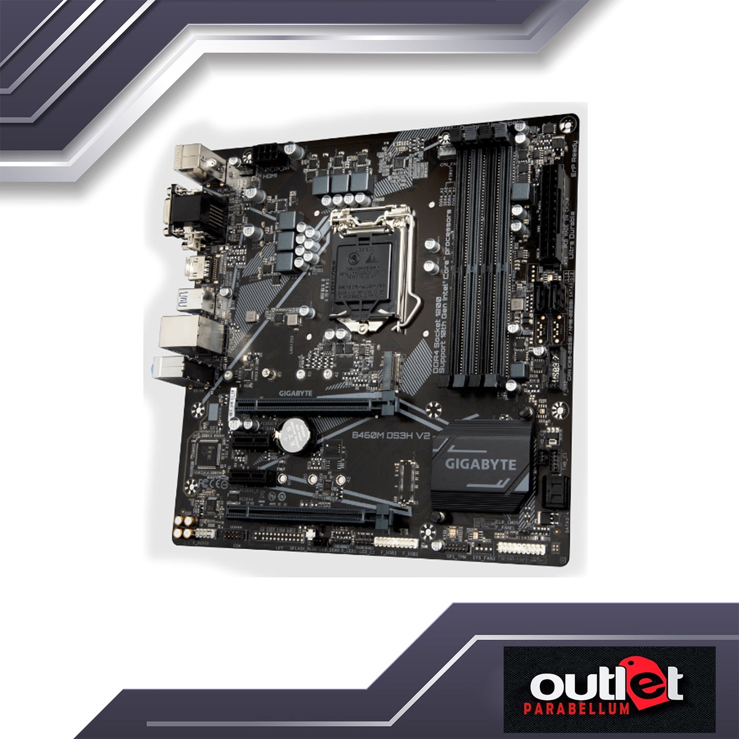 REFURBISHED GIGABYTE GA-B460M-DS3H-V2 INTEL H470 LGA1200 DSUB/DVI/HDMI 4XDIMM MATX MOTHERBOARD